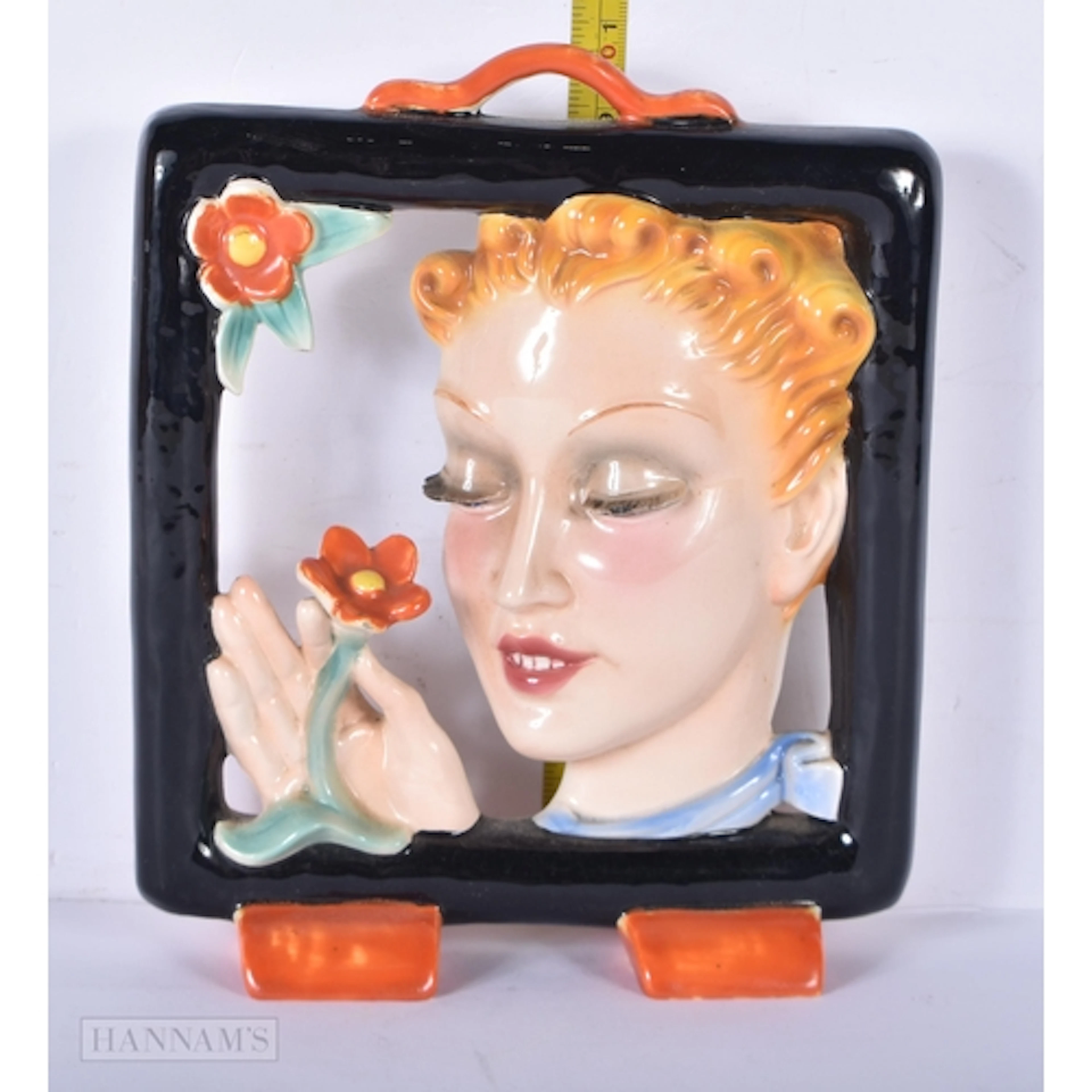 A rare Art Deco William Goebel porcelain standing relief pla...