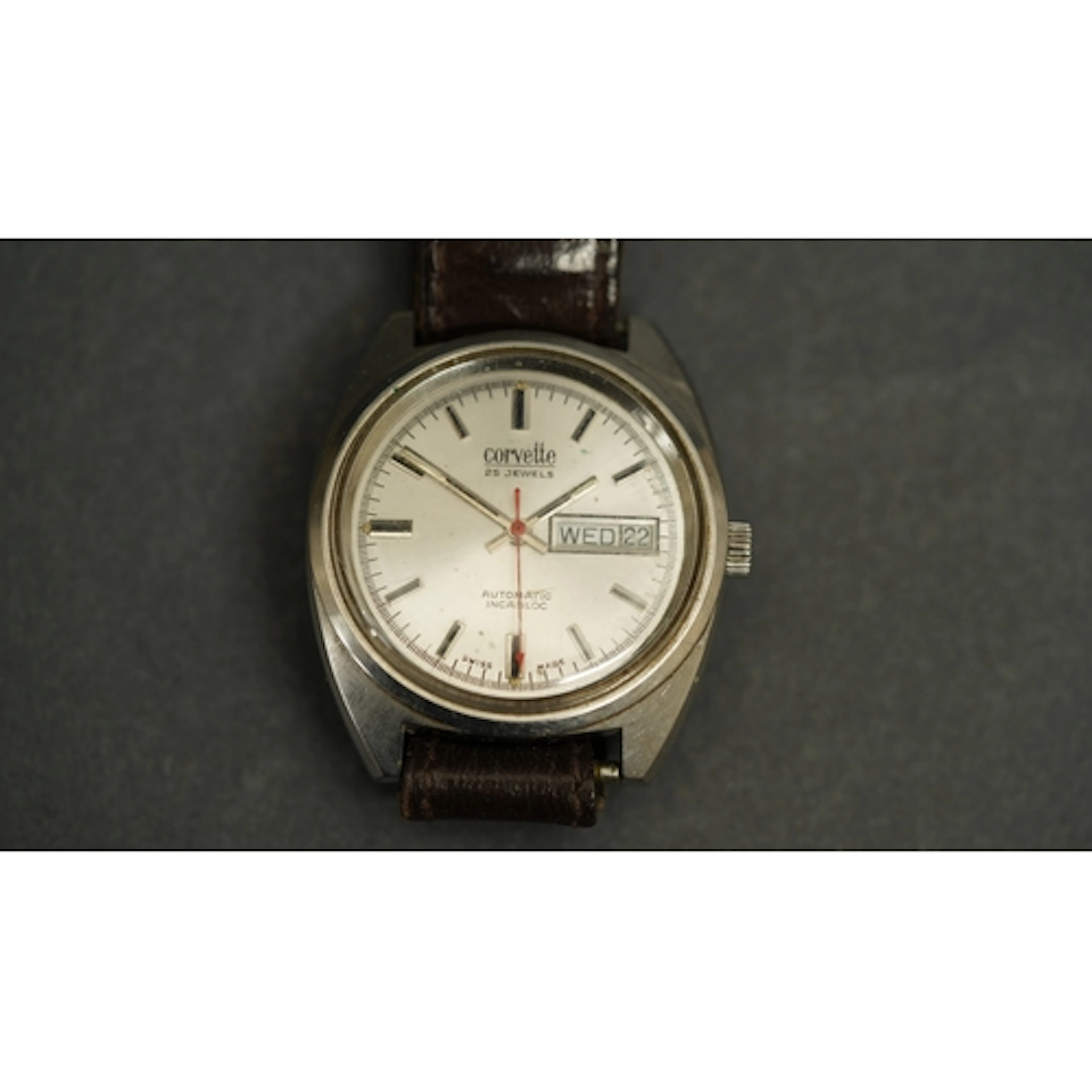 Gentleman's Corvette 25-jewel automatic watch 35mm steel cas...