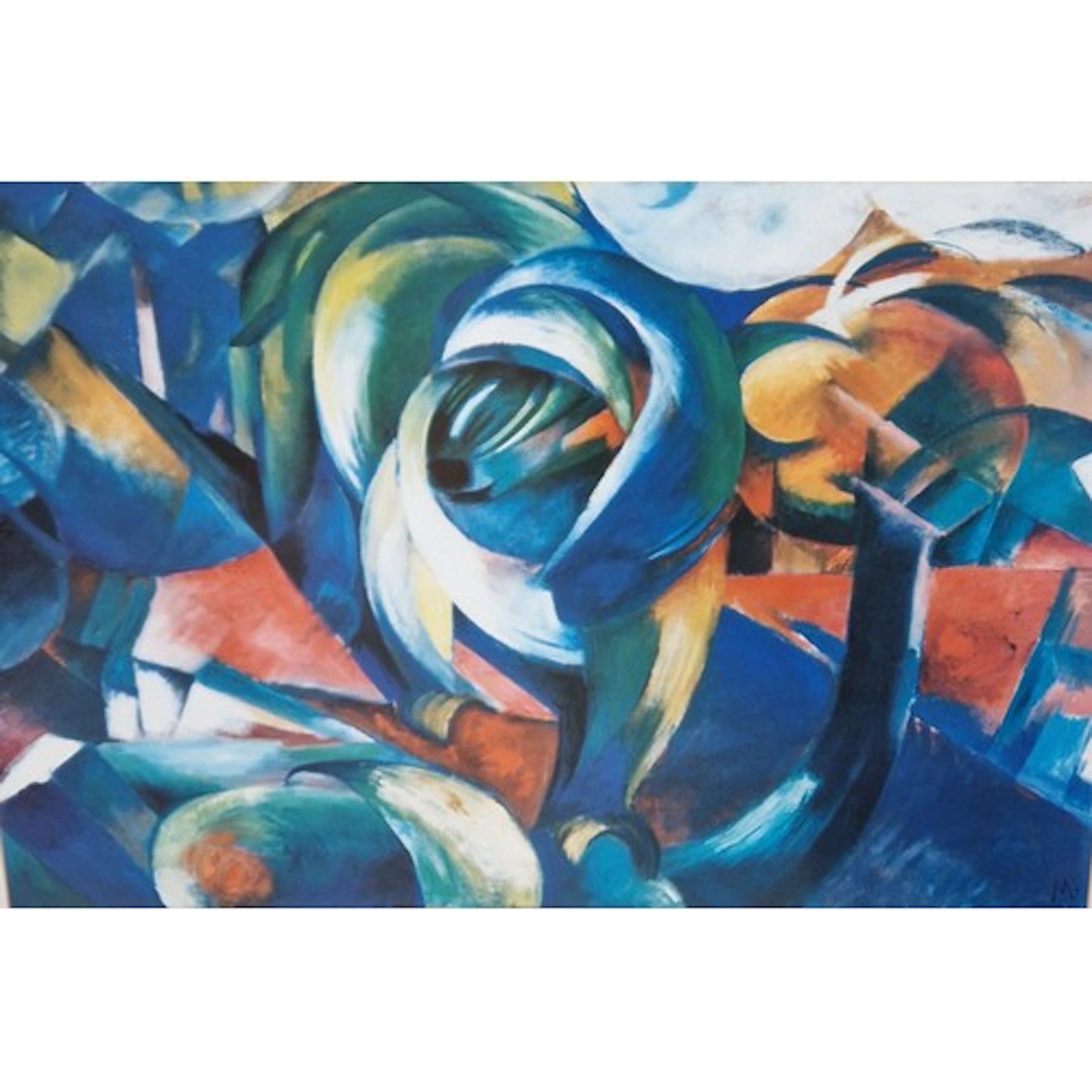 AFTER FRANZ MARC.'The Mandrill', colour reproduction, 32in x...