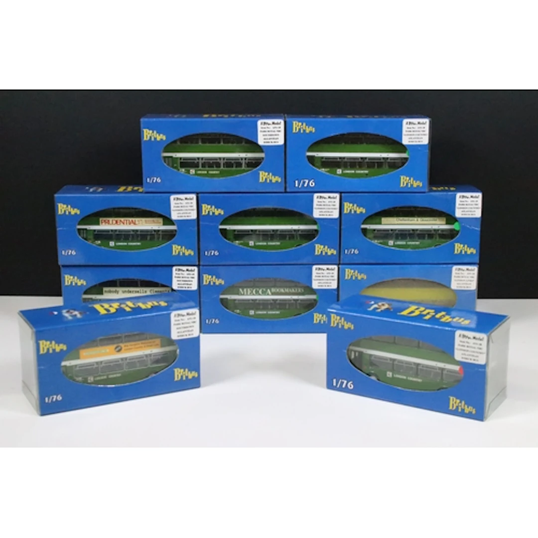 Ten boxed Britbus diecast model buses to include AN1-28 Park...