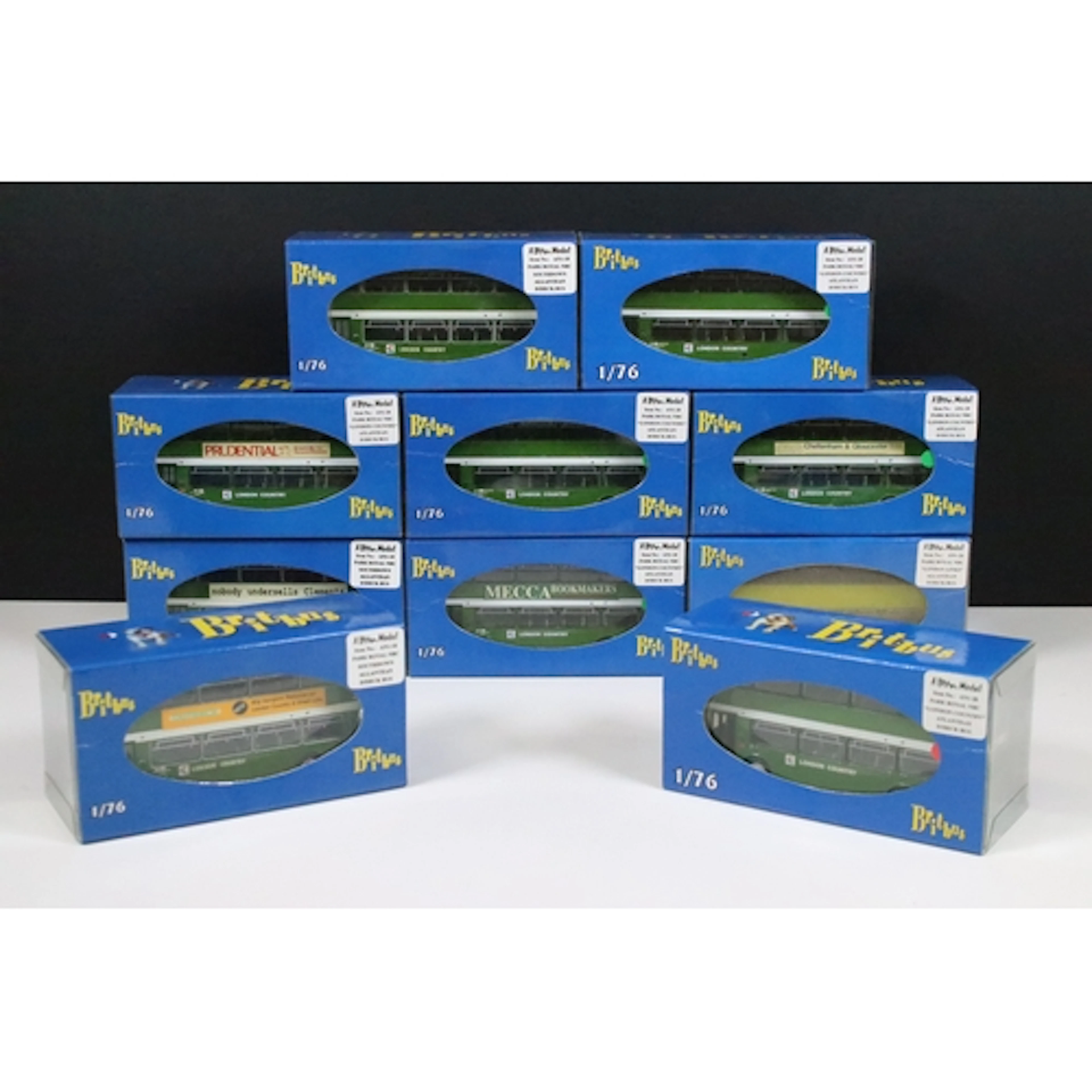 Ten boxed Britbus diecast model buses to include AN1-28 Park...
