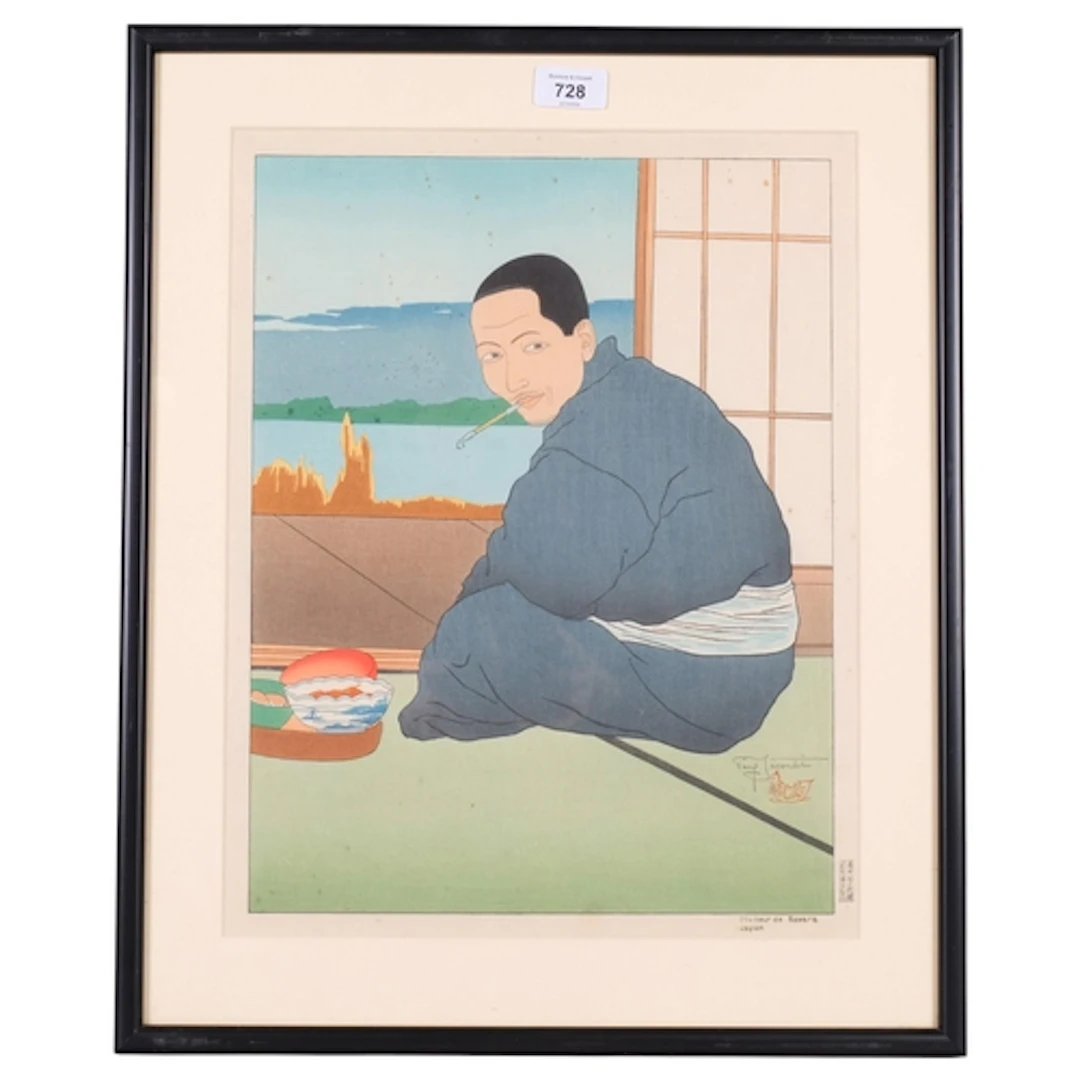 Paul Jacoulet (1896 - 1960), Pecheur De Sawara Japan, woodbl...
