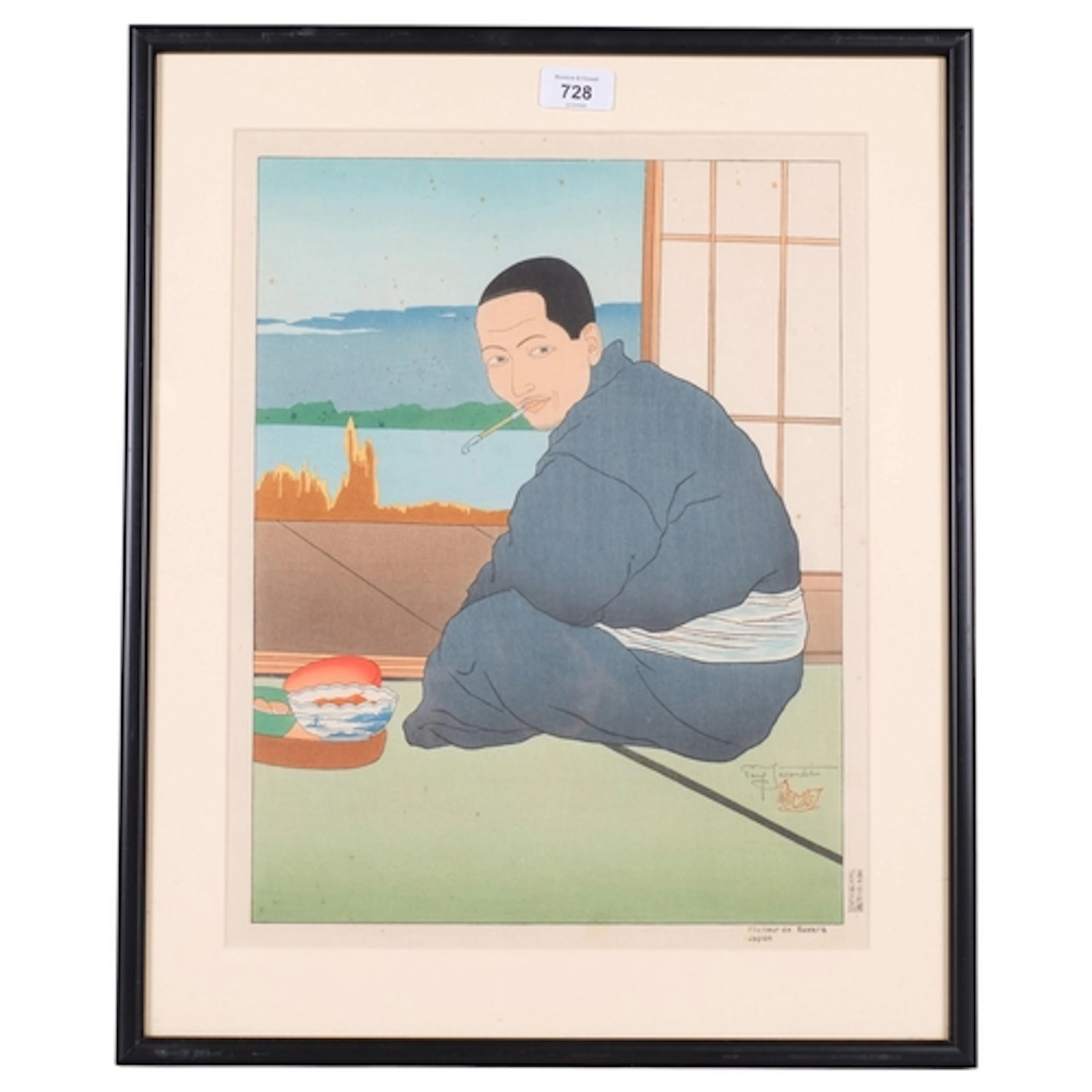 Paul Jacoulet (1896 - 1960), Pecheur De Sawara Japan, woodbl...