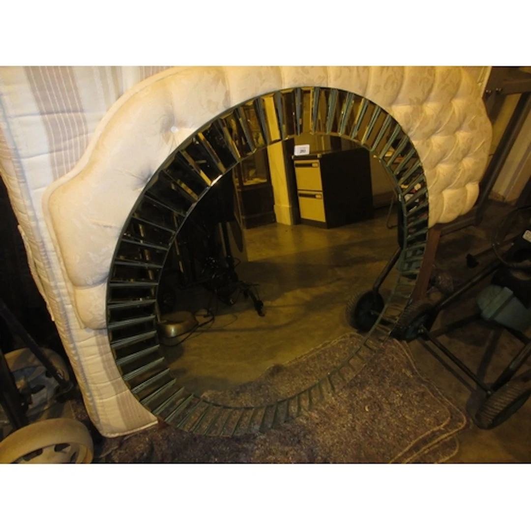 Circular Sunburst Style Wall Mirror, 100cm