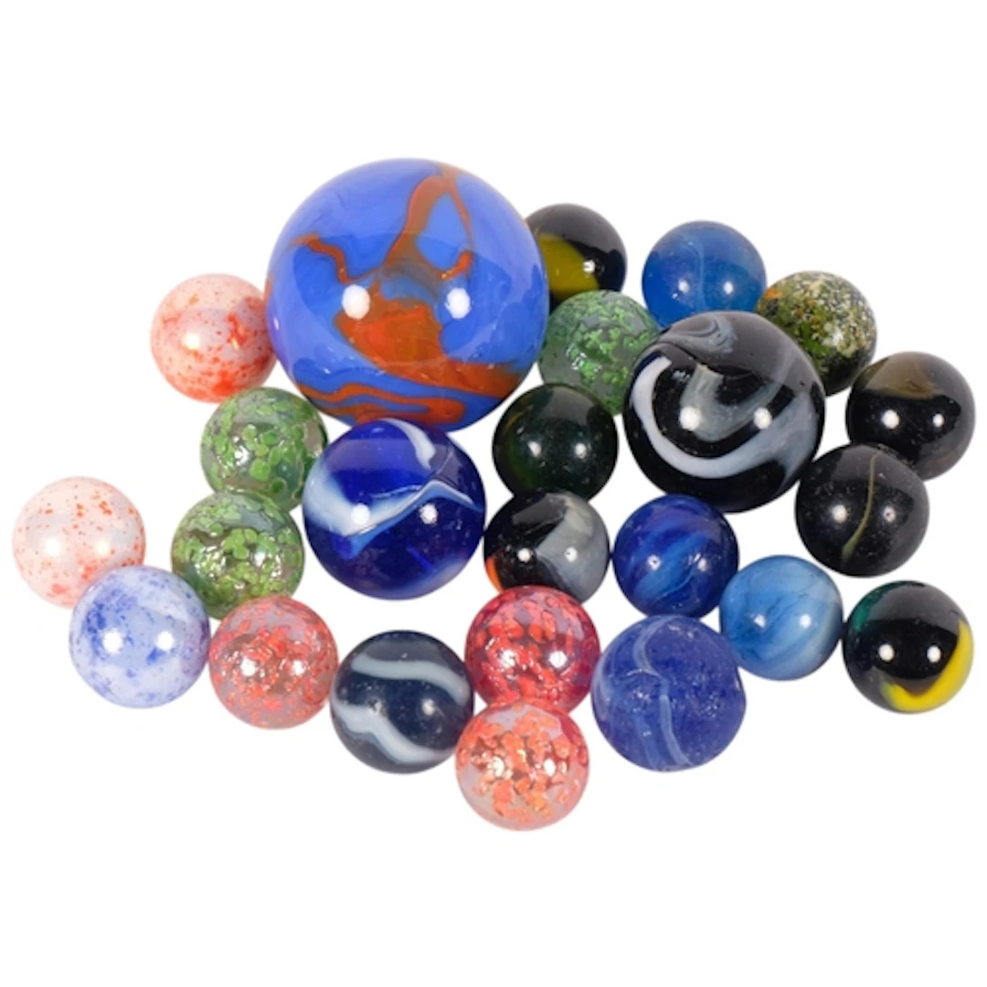 A collection of various Vintage and modern marbles, various ...