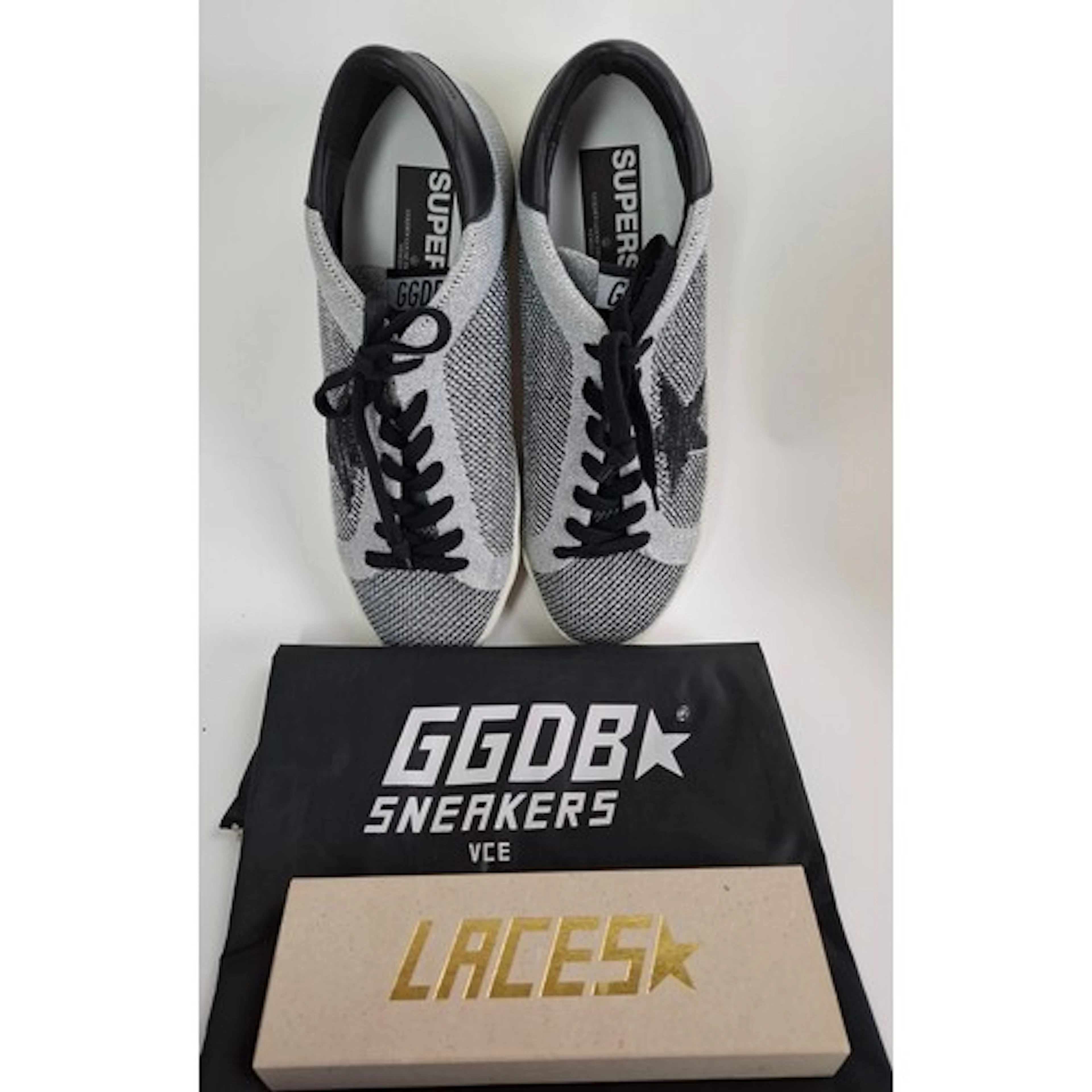 Golden Goose- A pair of 2017 gents Slide sneakers in silver ...