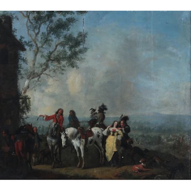 Jan Frans van Bredael (Flemish, 1686-1750) 'A Hawking Party...