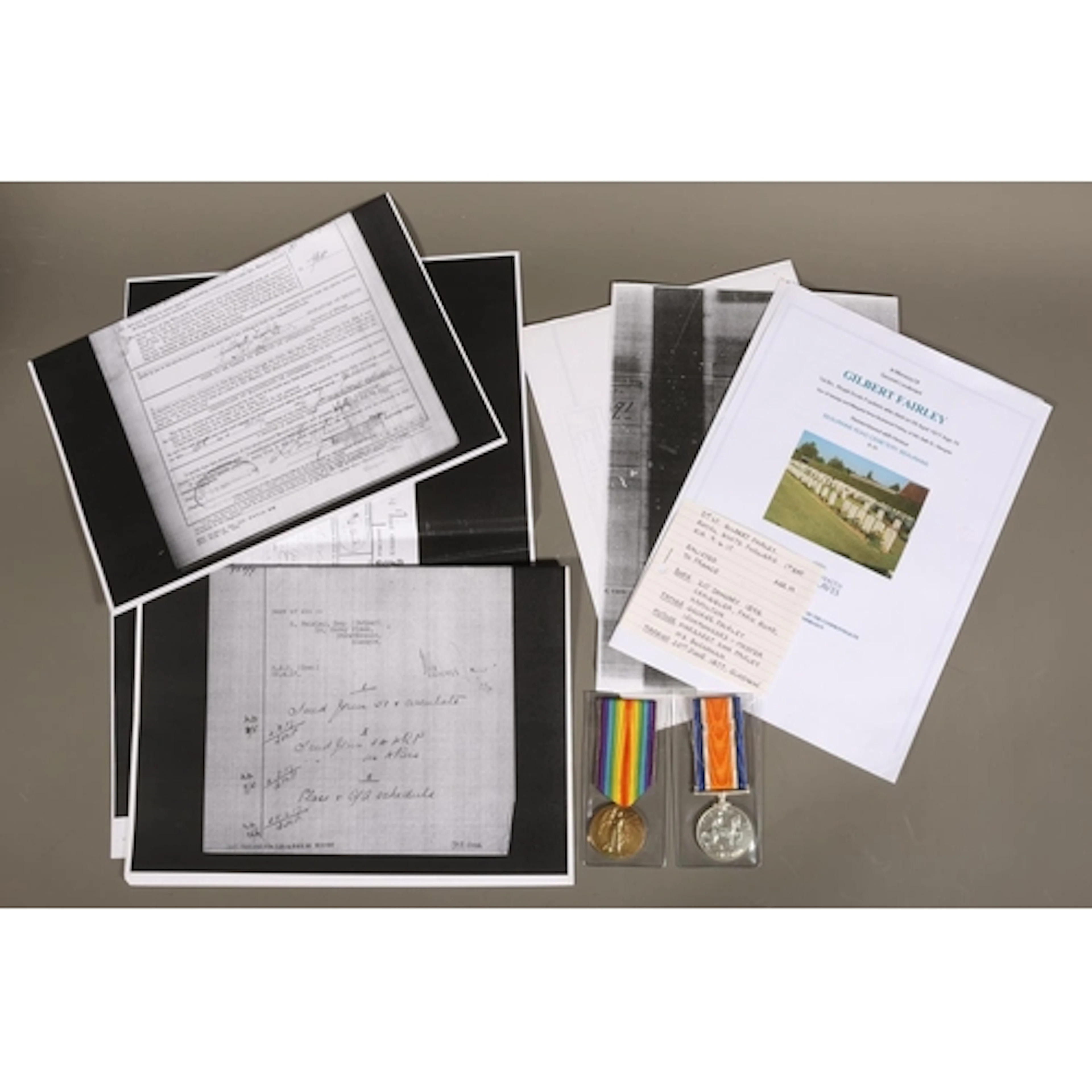 Medals of Second Lieutenant Gilbert Fairley (1898-1917) of t...