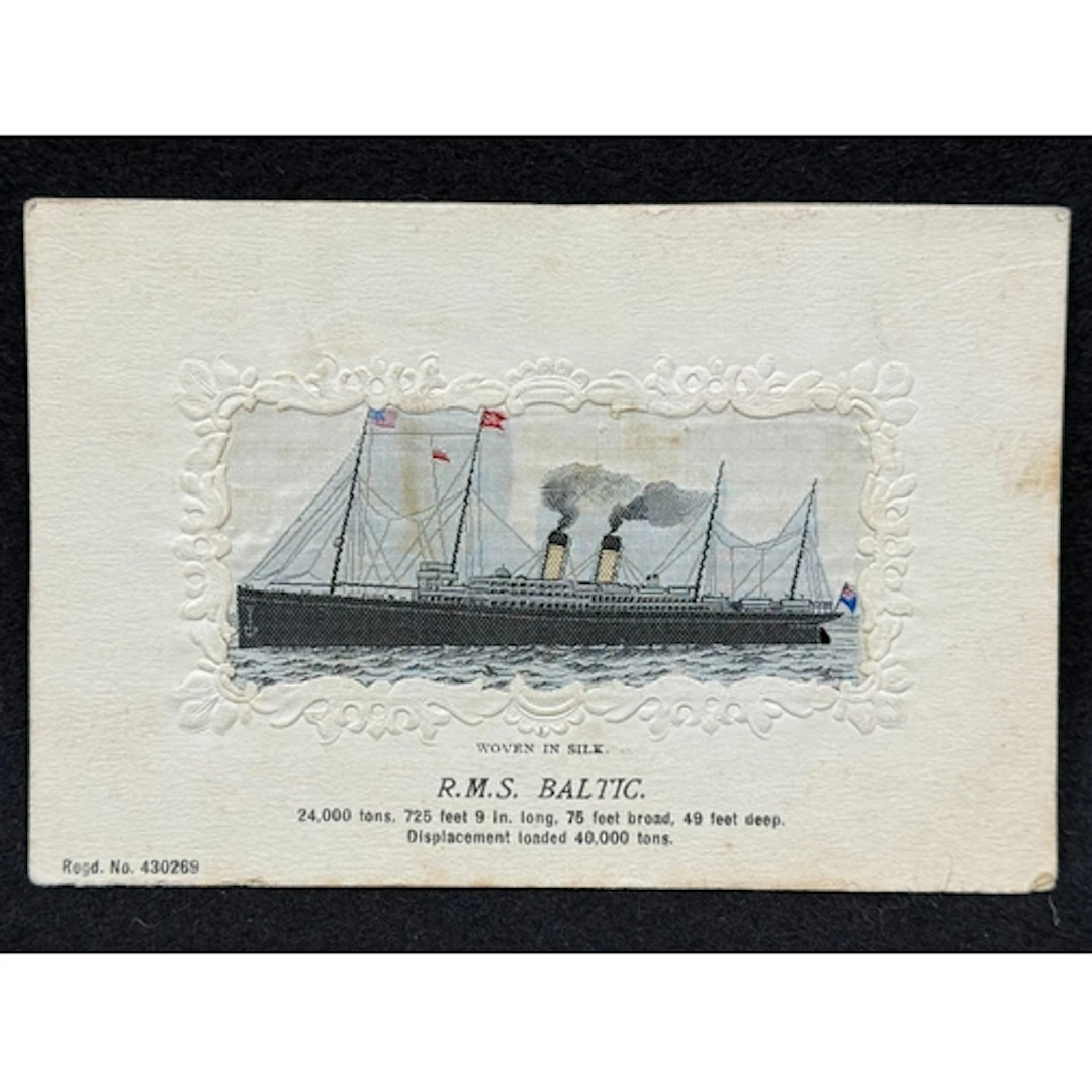 White Star Line: White Star Line: R.M.S. Baltic in silk, po...