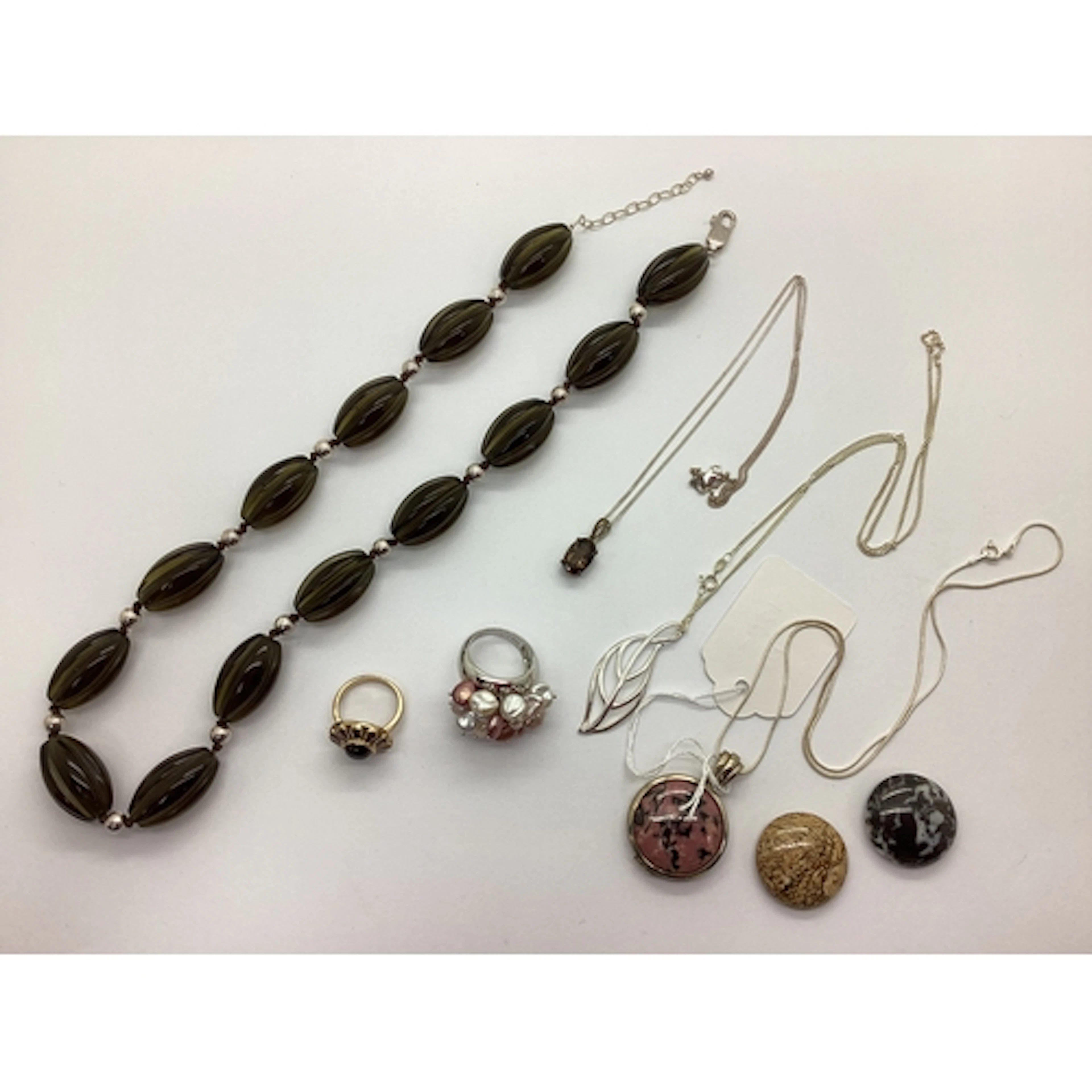 QVC; A Hallmarked Silver Interchangeable Hardstone Pendant, ...