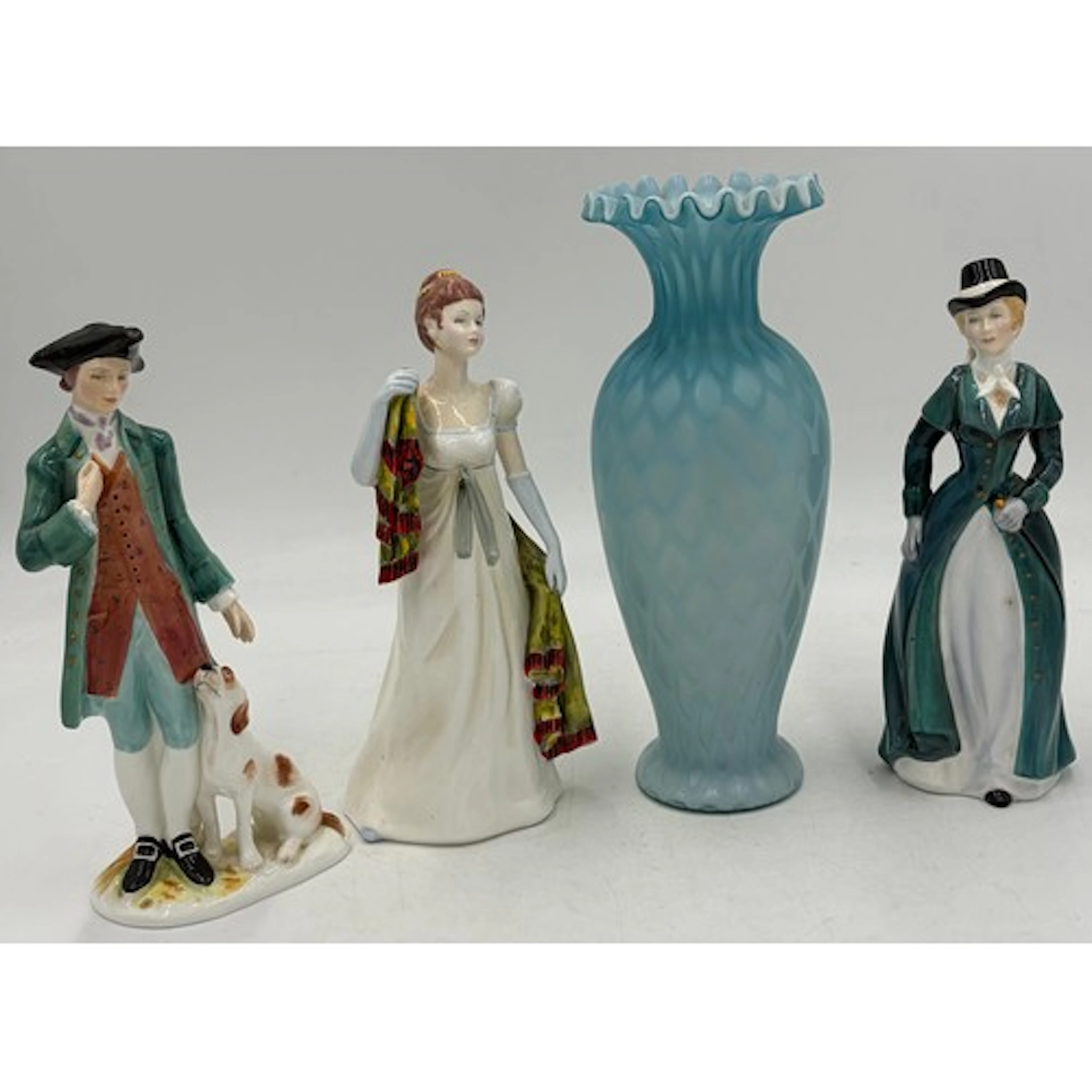 Three Francesca Art China, Staffordshire figures: Squire, Em...