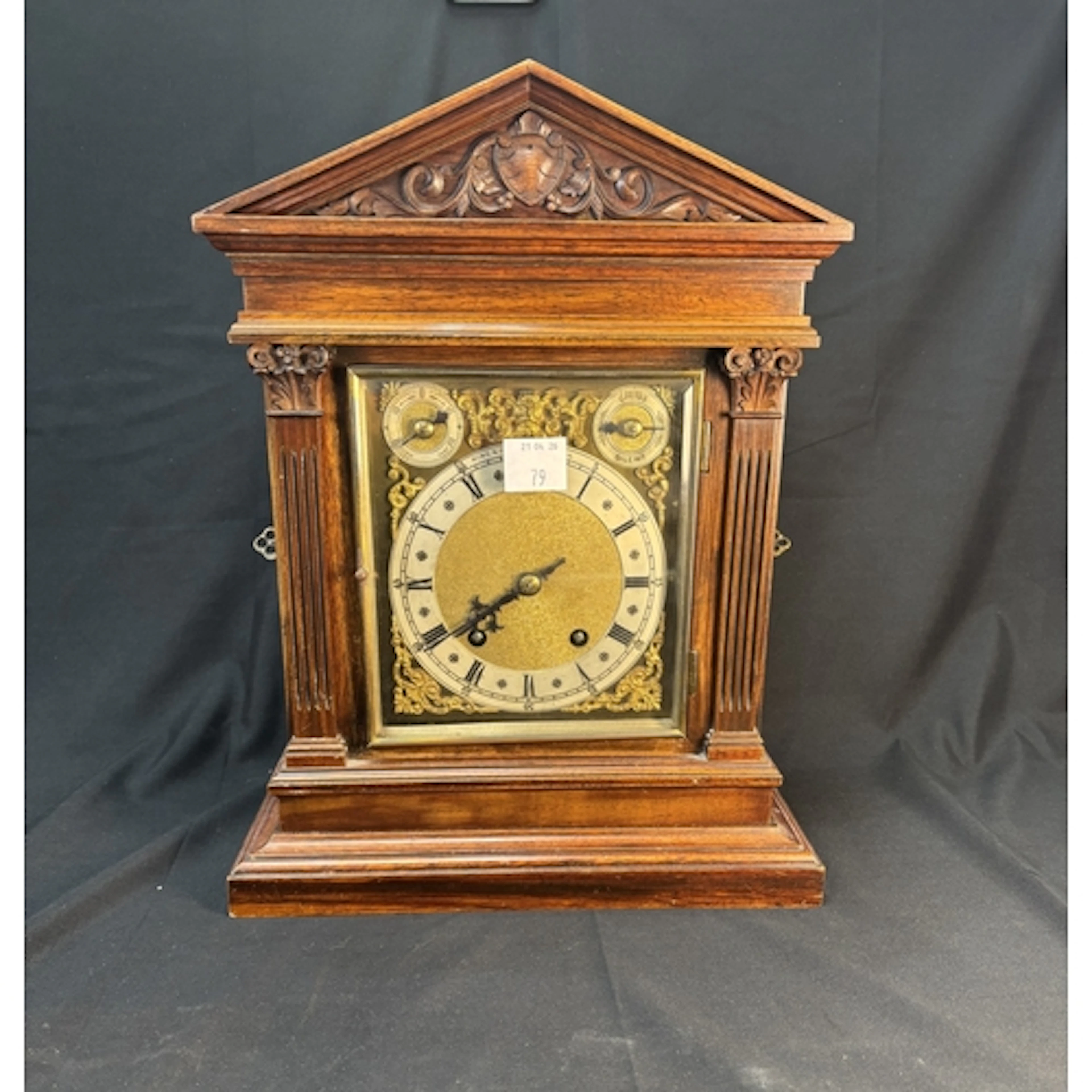 A late Victorian architectural mantle clock in the form of a...