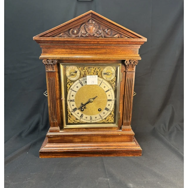 A late Victorian architectural mantle clock in the form of a...