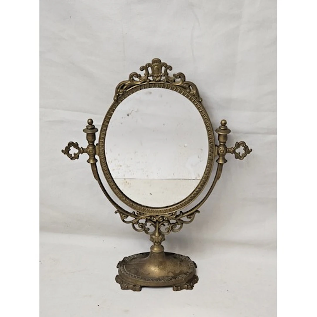 Brass Dressing Table Mirror A/f approx. 40cm H 6164