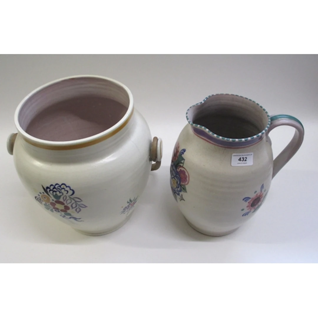 Large CSA pail, with handle, together with a large Poole jug...