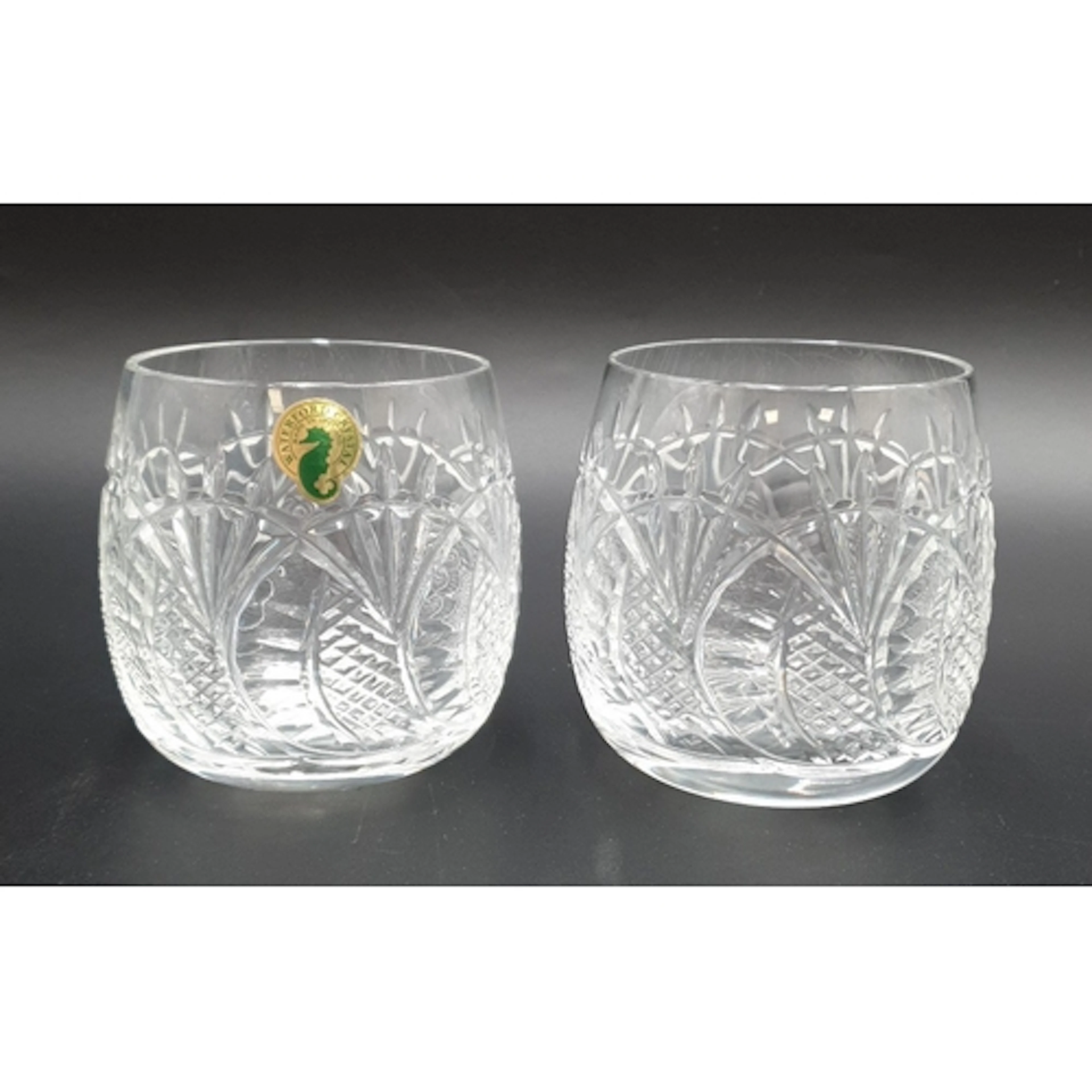 Pair of Waterford cut crystal tumblers, H: 10cm.