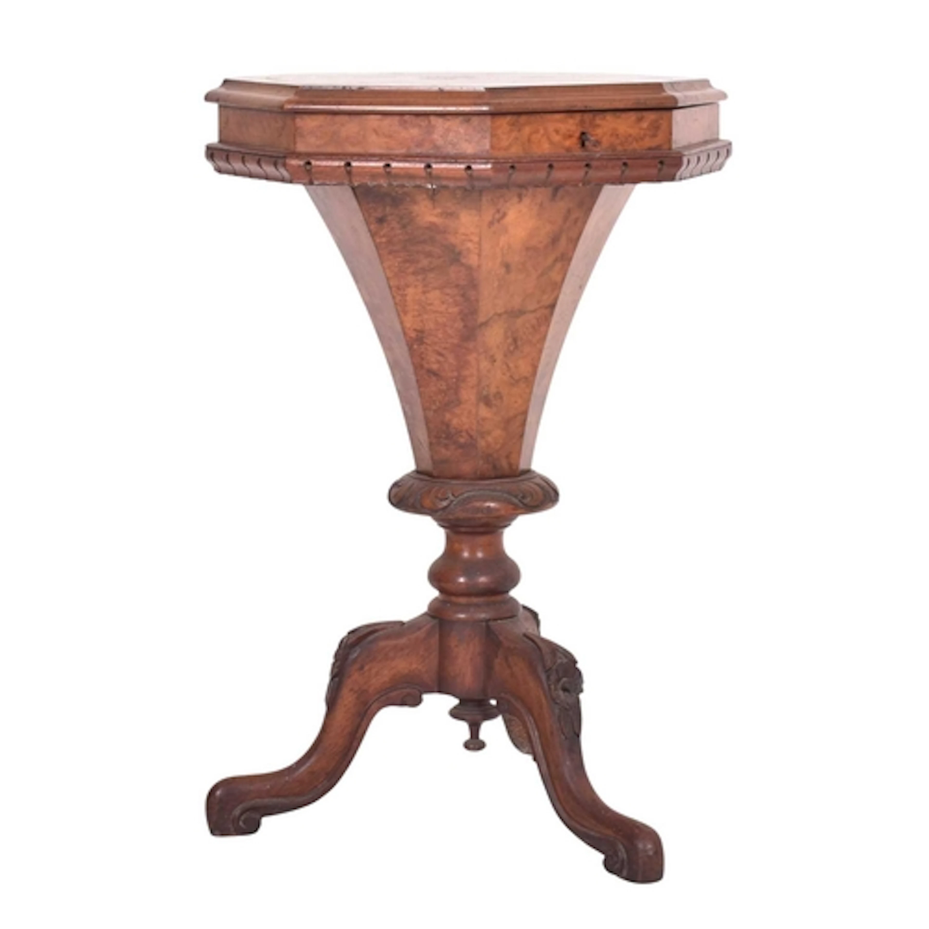 A Victorian 19th century walnut veneered marquetry inlaid tr...