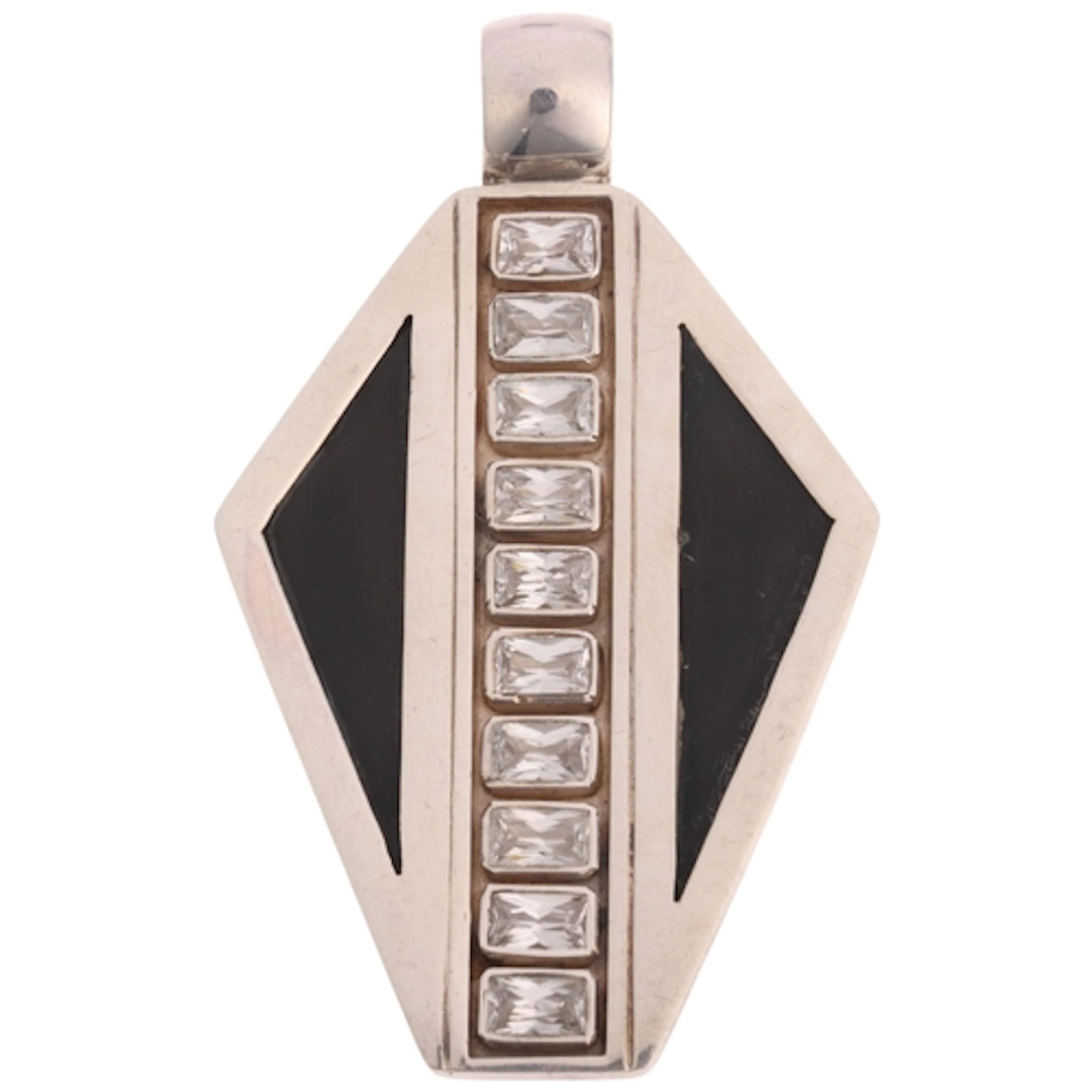 A large Indonesian sterling silver cubic zirconia geometric ...