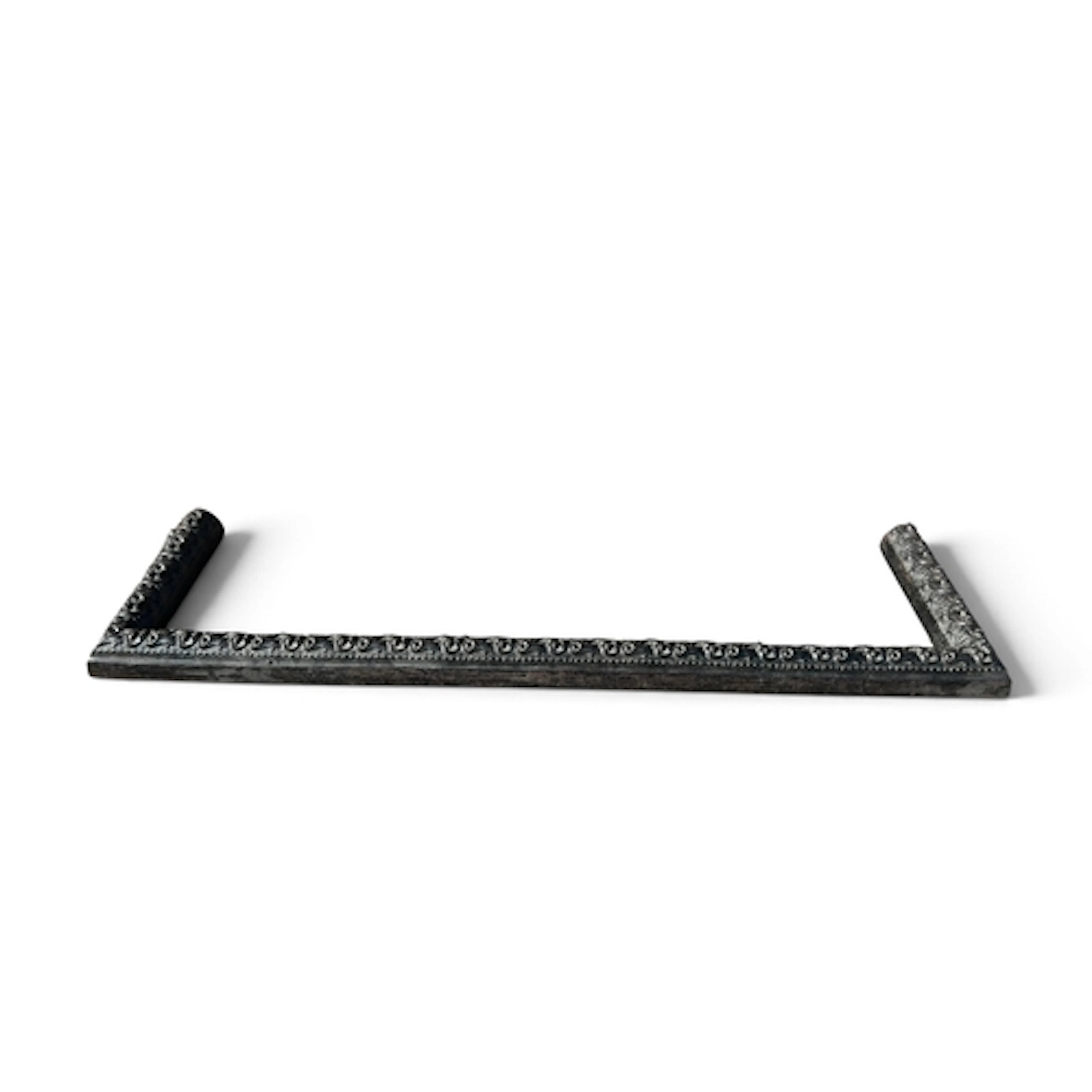 A VICTORIAN CAST IRON FIRE CURB, DECORATED WITH REPEATED FOL...