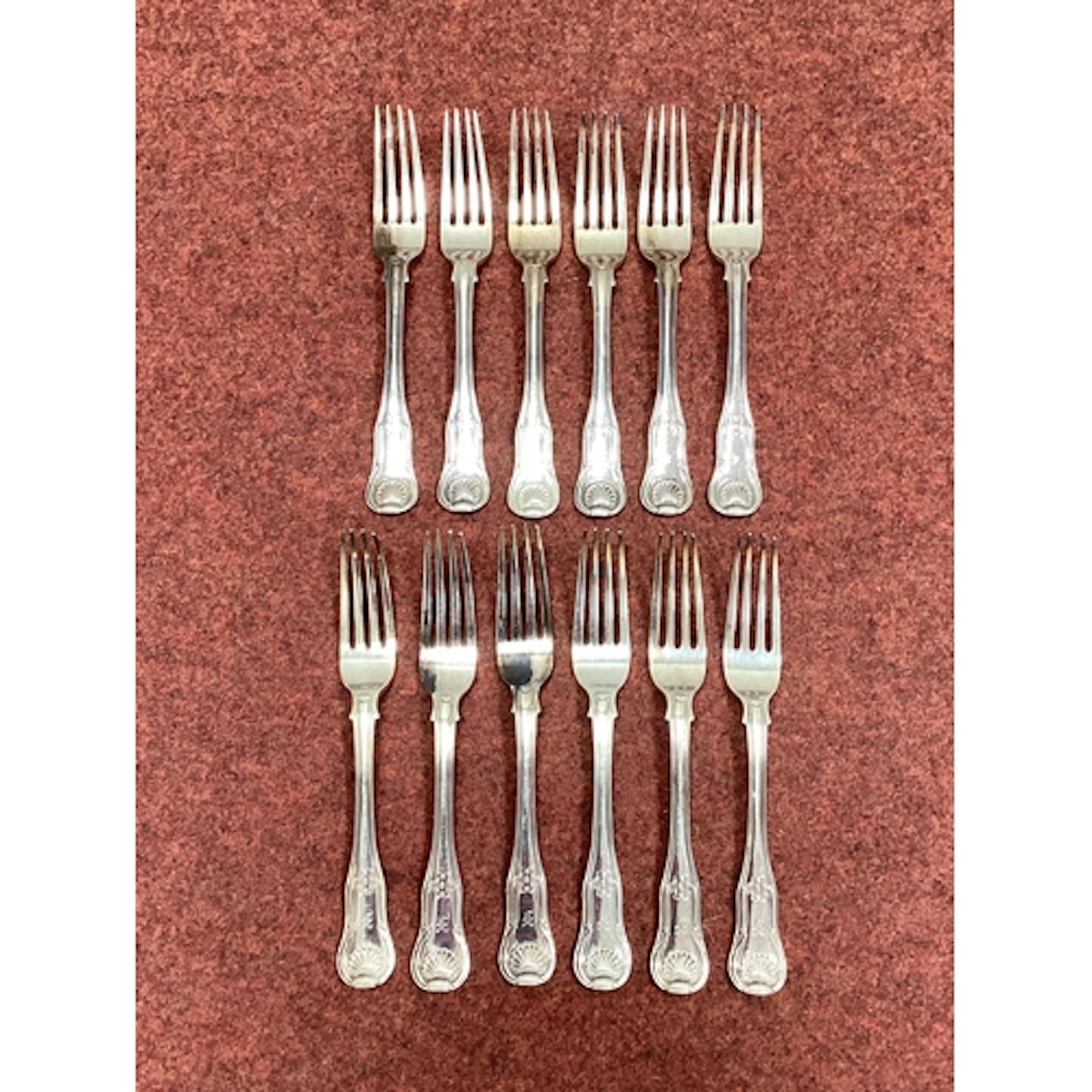A Set of Twelve Georgian Hallmarked Silver Hour Glass Patter...