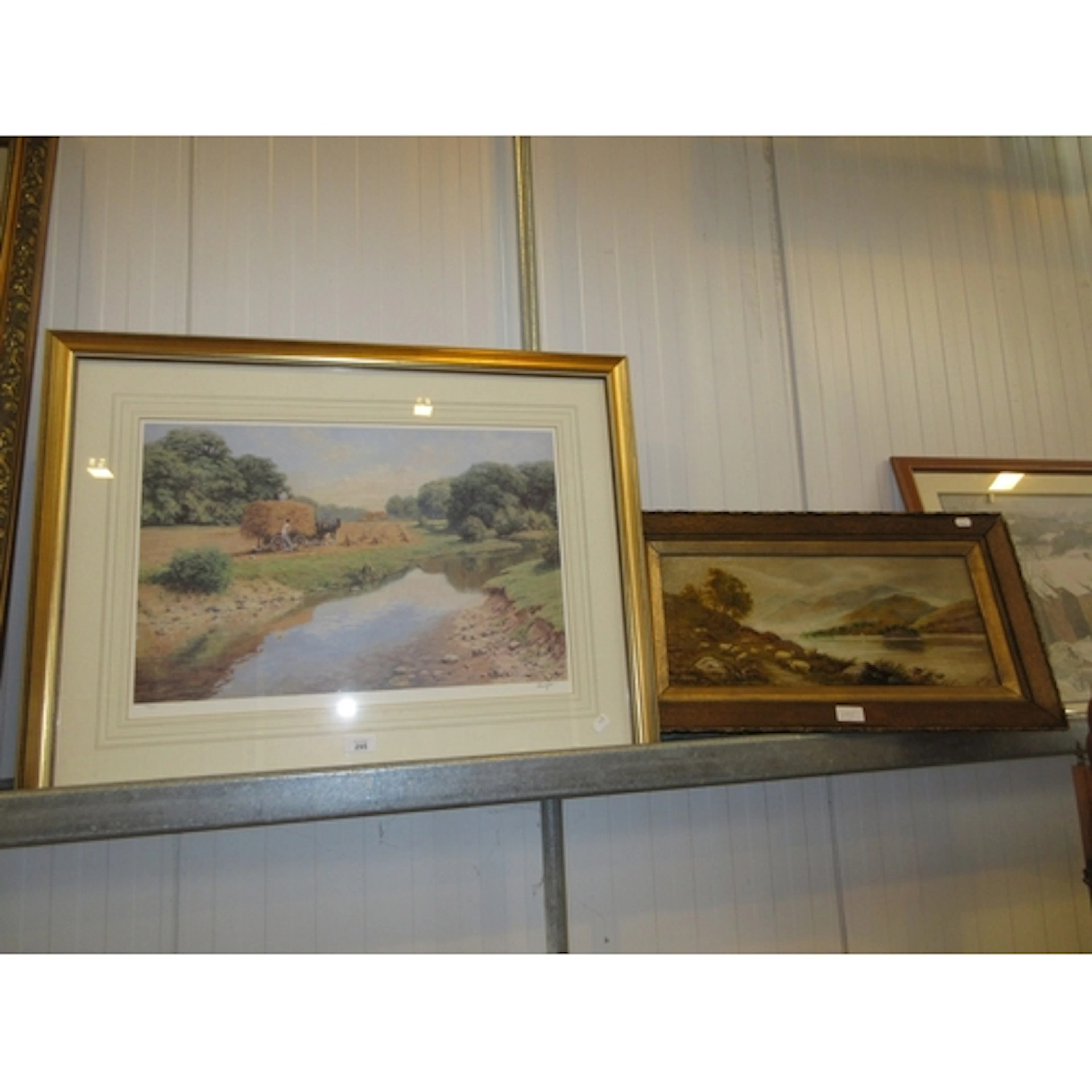 Frank Wright Signed Print and an Oil Painting of a Country S...