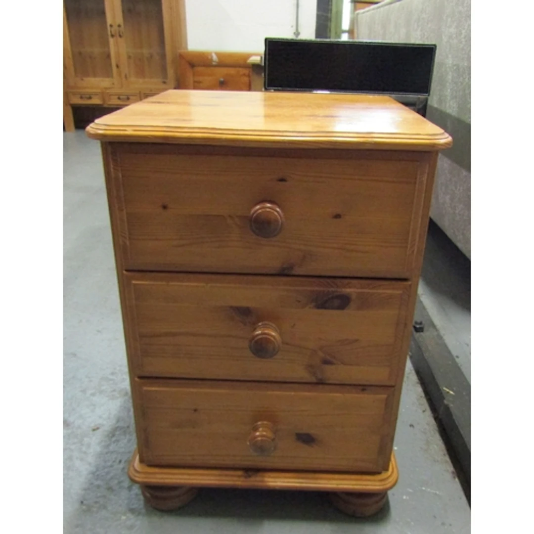 Pine Three Drawer Side Locker Approximately 12 Inches Wide