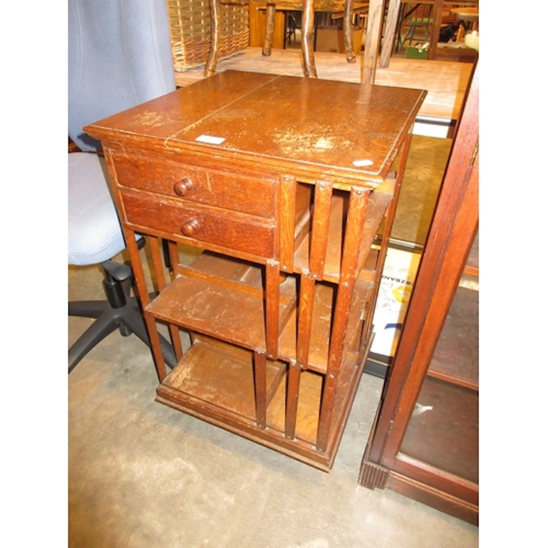 Early 20th Century Oak Revolving Bookcase, 47x47x82cm