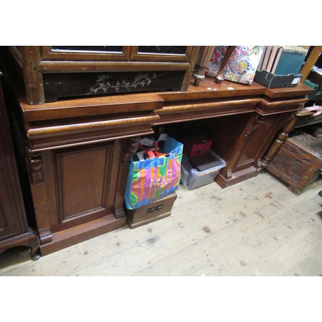 Victorian mahogany twin pedestal inverted breakfront sideboa...