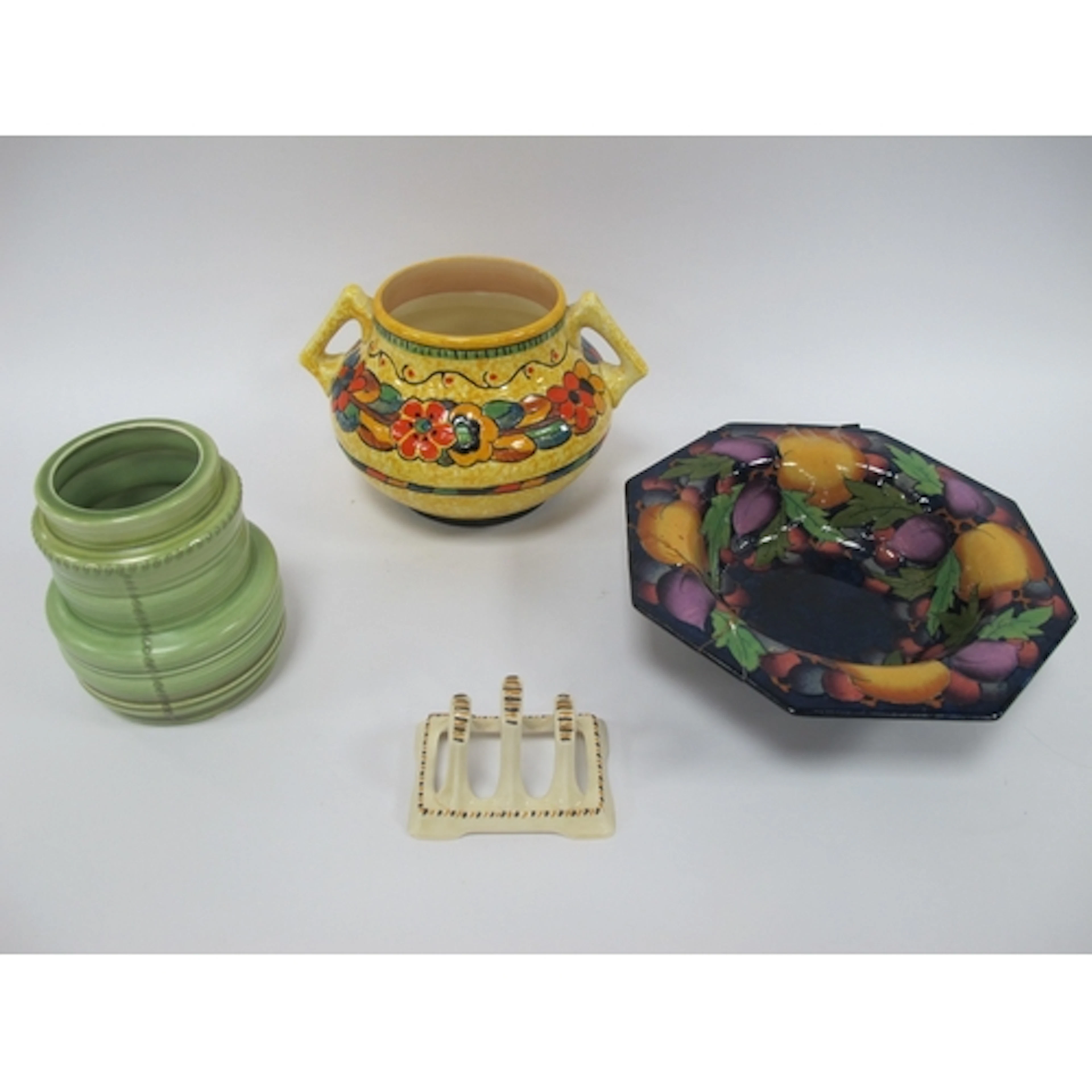 Art Deco English Pottery, including Bursley Ware octagonal f...
