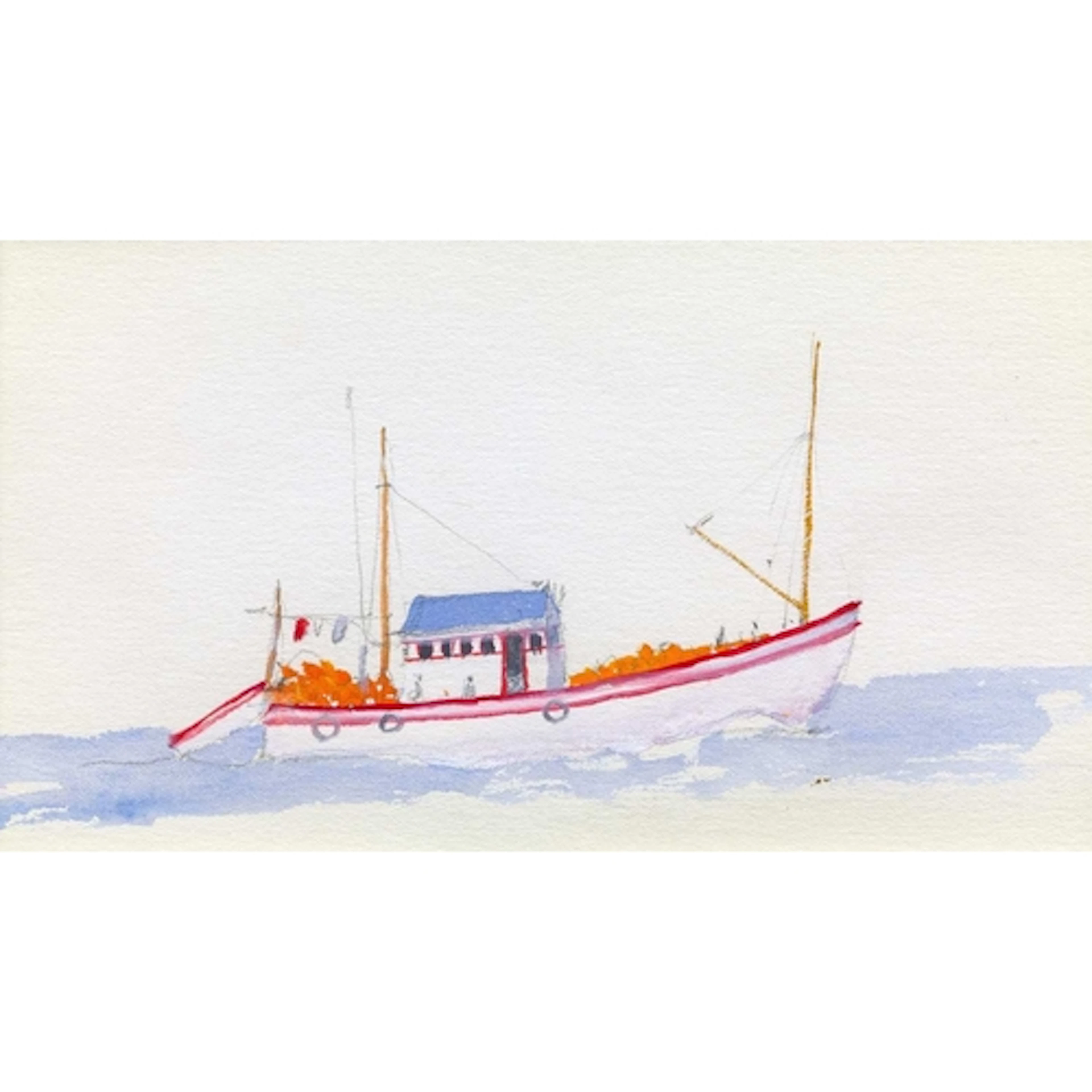 § John MILLER (1931-2002) Fishing Boats, Goa Gouache, stamp ...