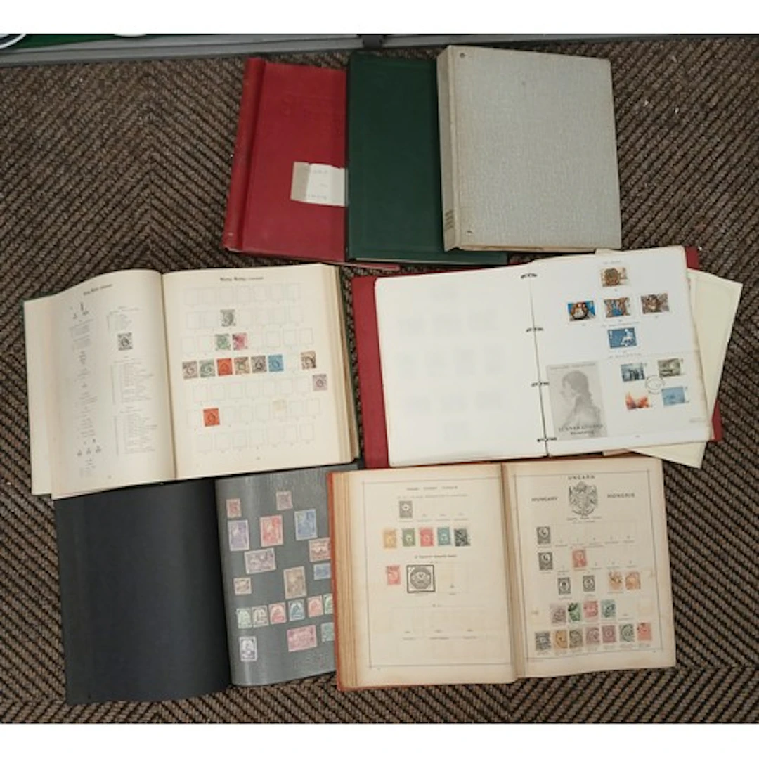Seven stamp albums moderately well filled to include Chinese...
