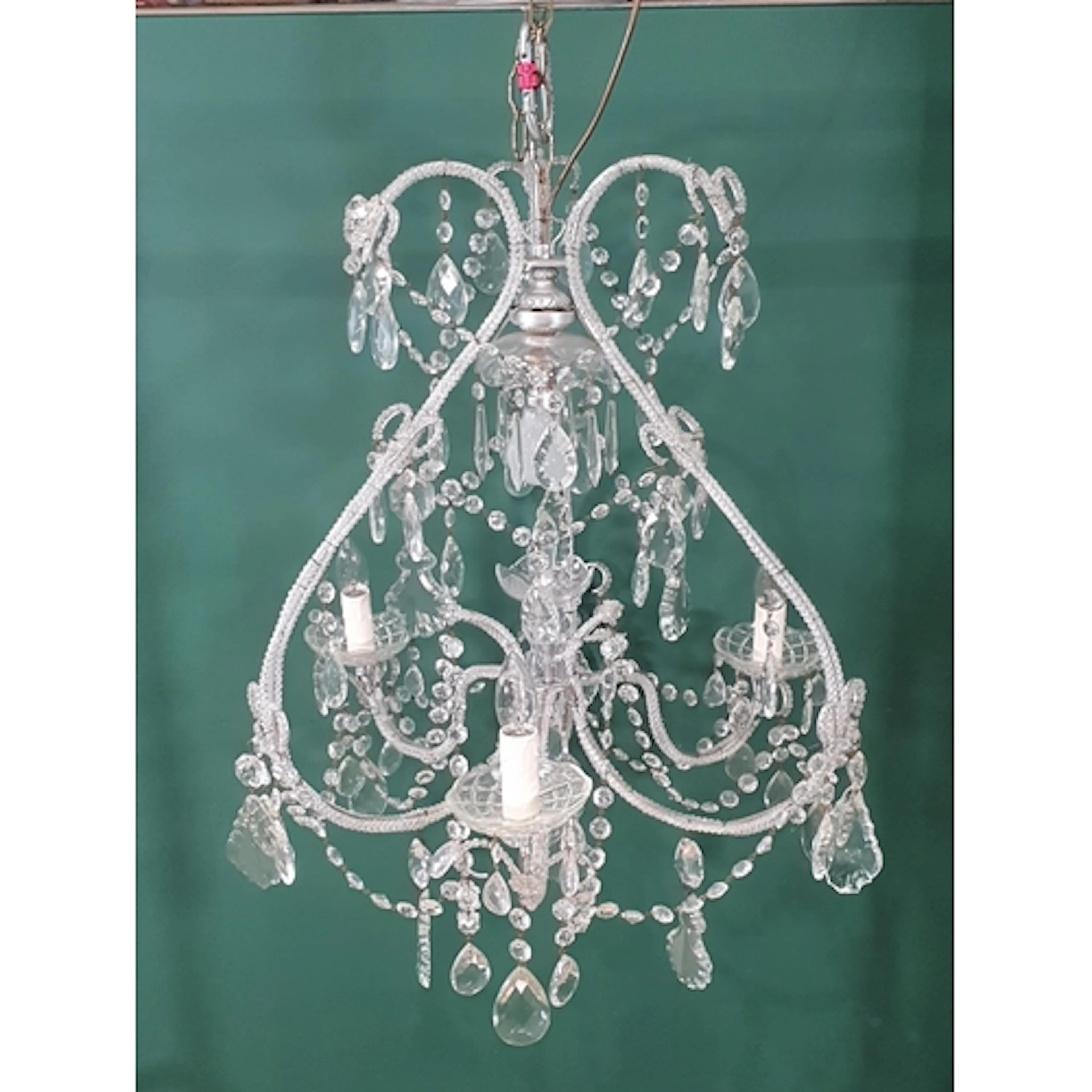 A glass for branch Electrolier with crystal droplets 2ft 8in...
