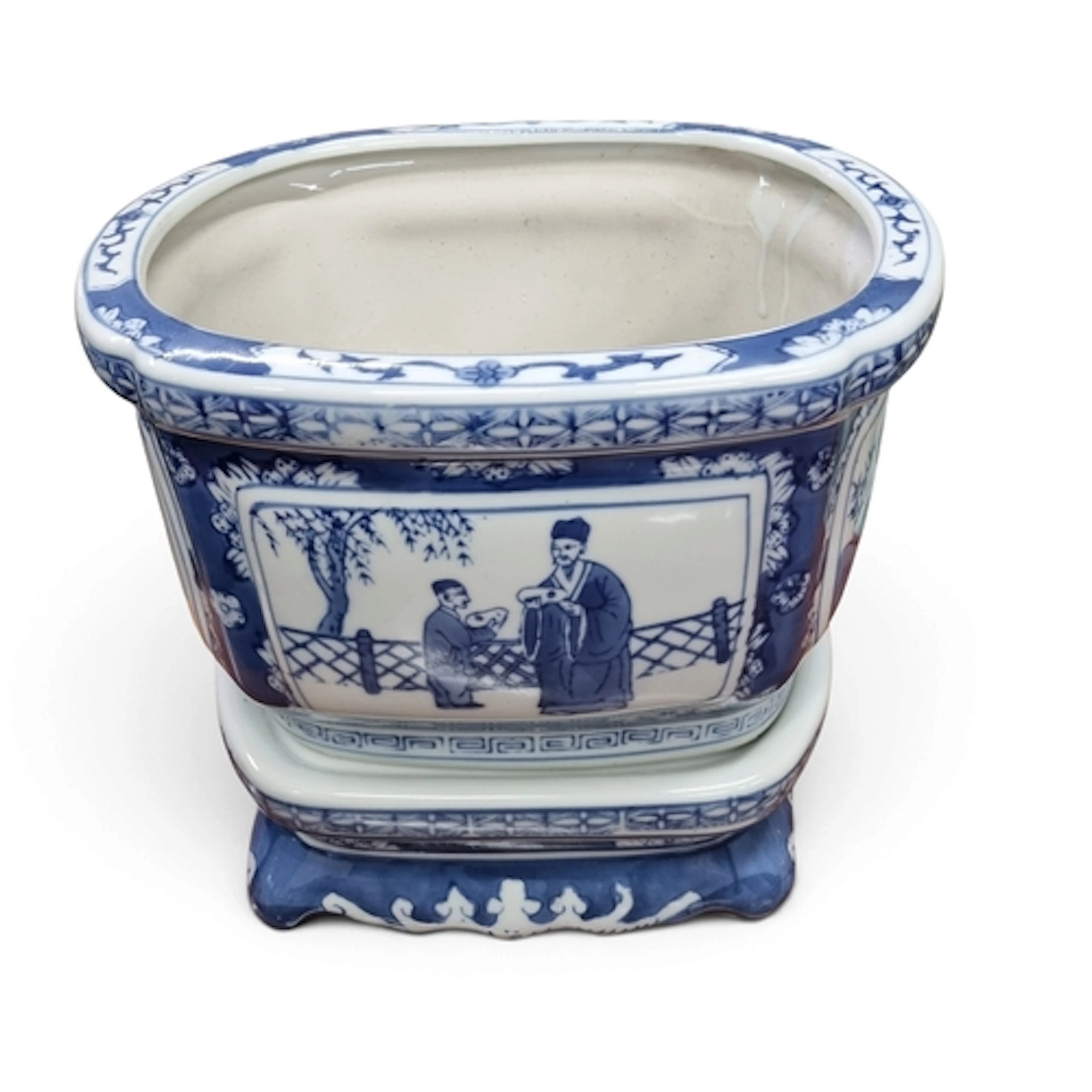 A large 19th Century Blue ground Charger depicting Still Lif...