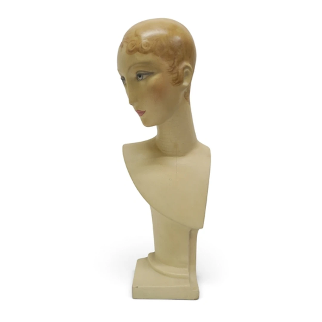 An art deco shop display mannequin bust of a lady 66cm in ...