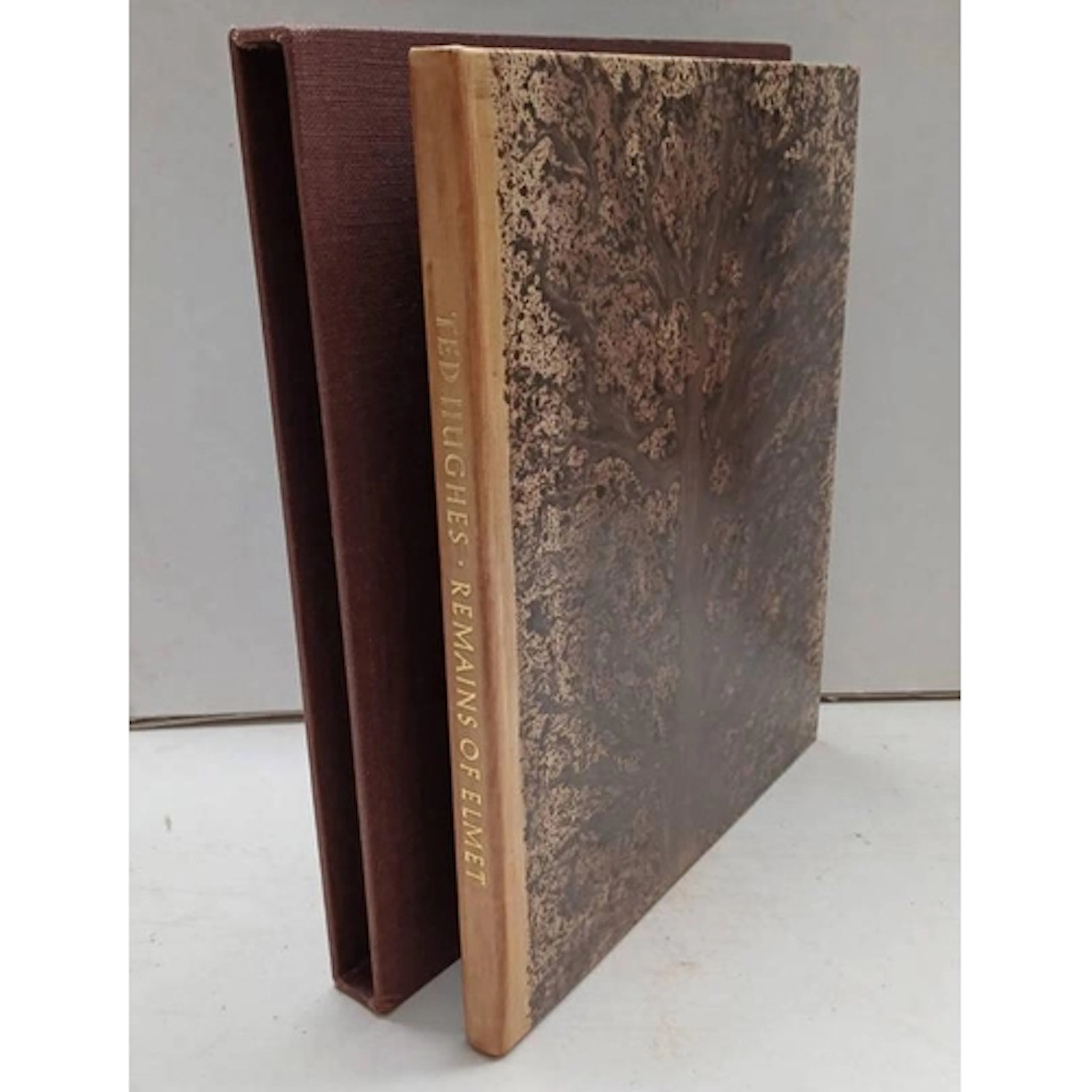 REMAINS OF ELMET BY TED HUGHES, FULLY LEATHER BOUND, LIMITED...