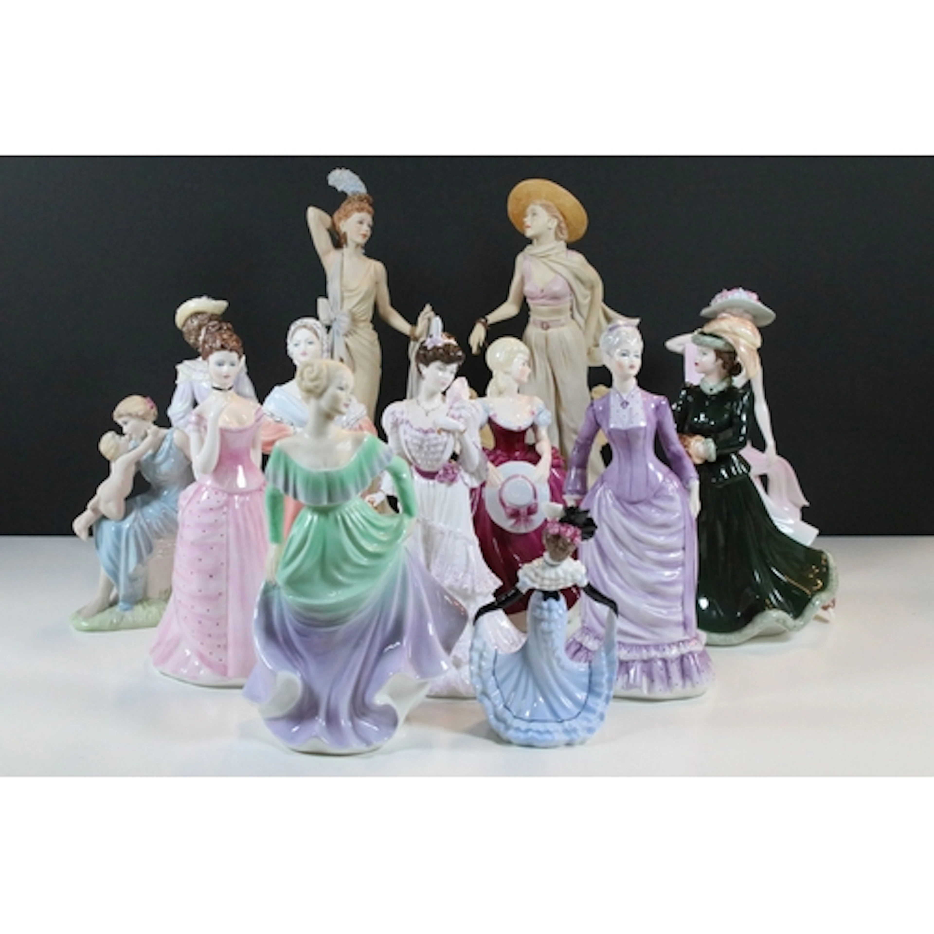Collection of six Coalport 'Ladies of Fashion' figures, comp...