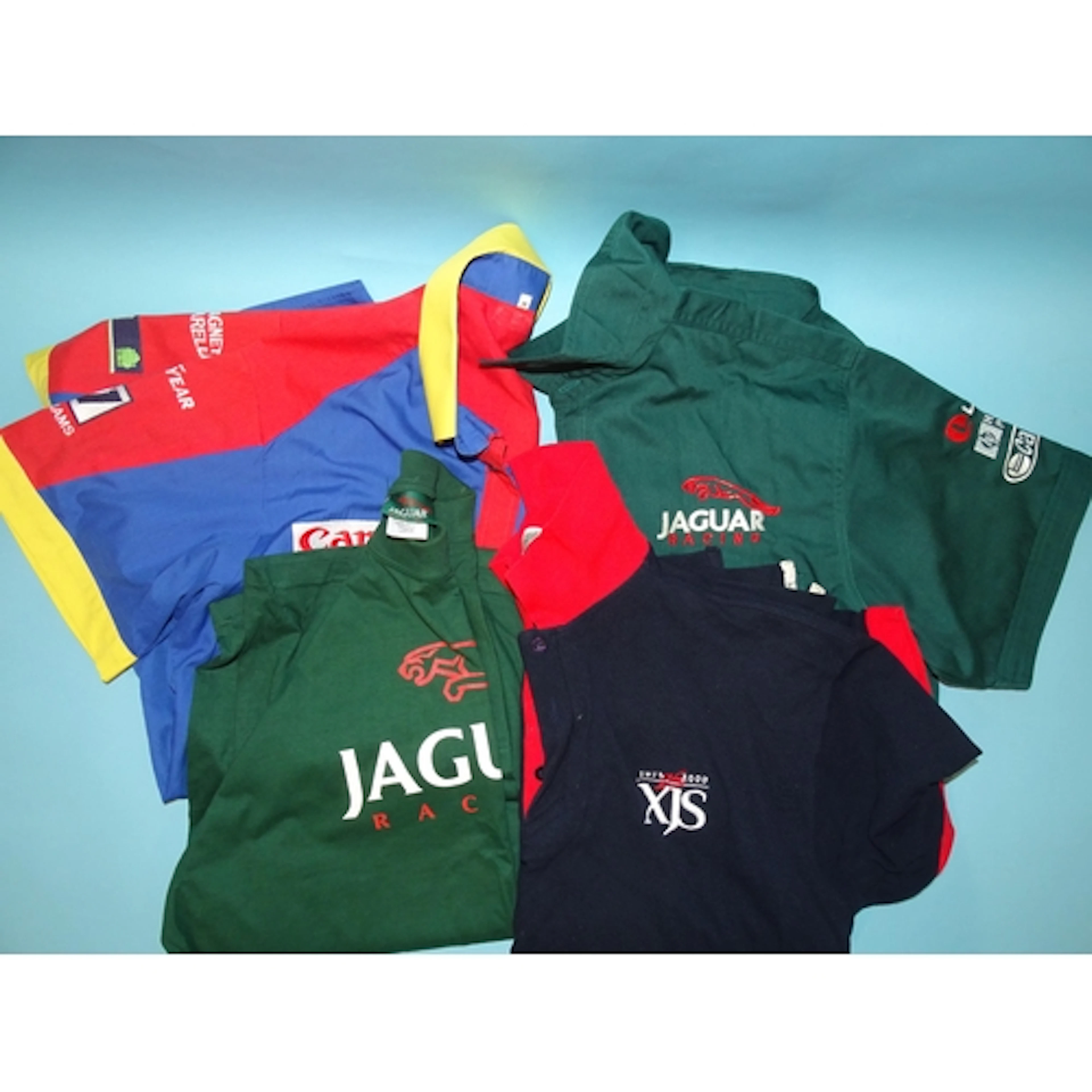 A "Jaguar Racing" embroidered shirt (XL), an XJS 1975/2000 p...