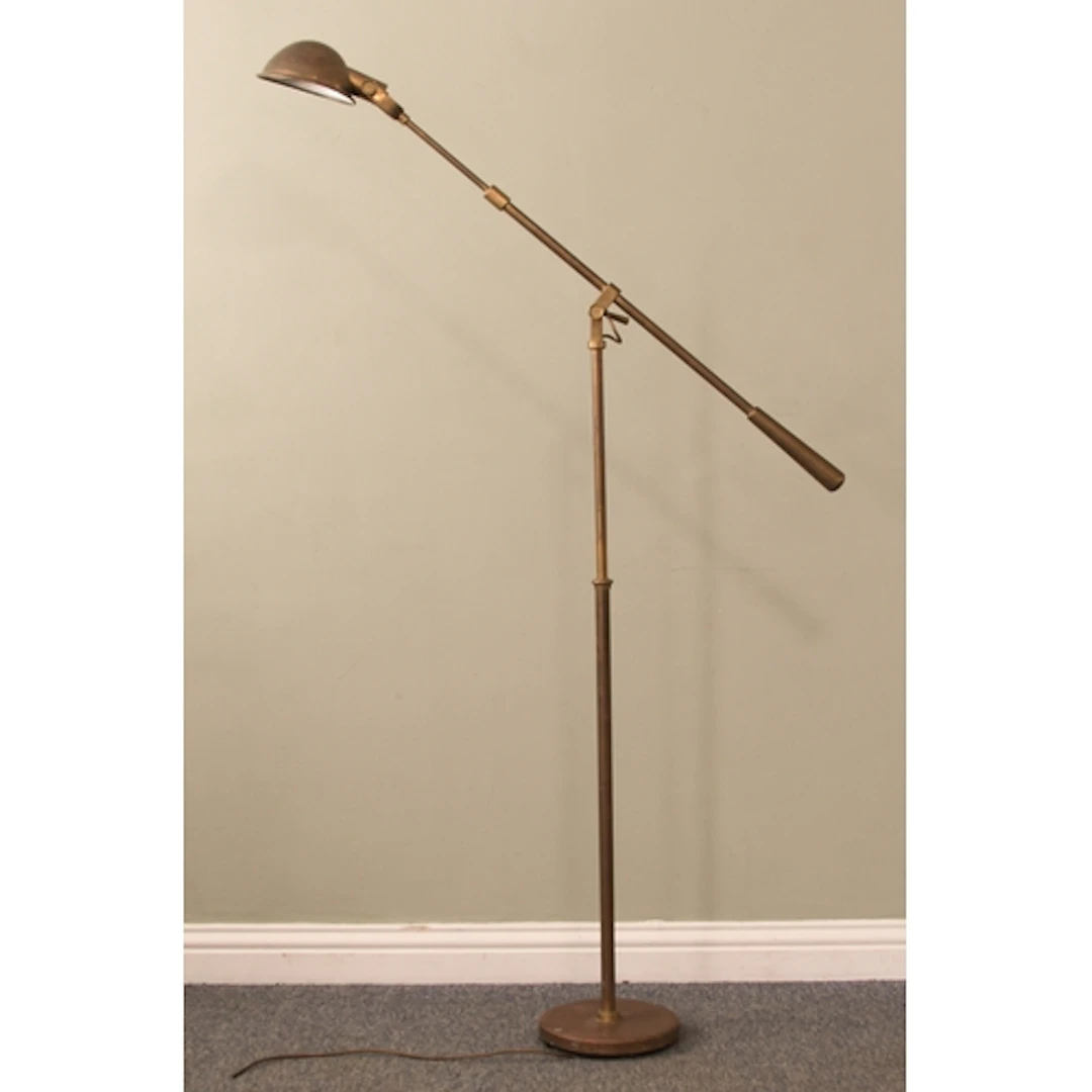 A Ralph Lauren brass reading or floor lamp - with pivotal do...