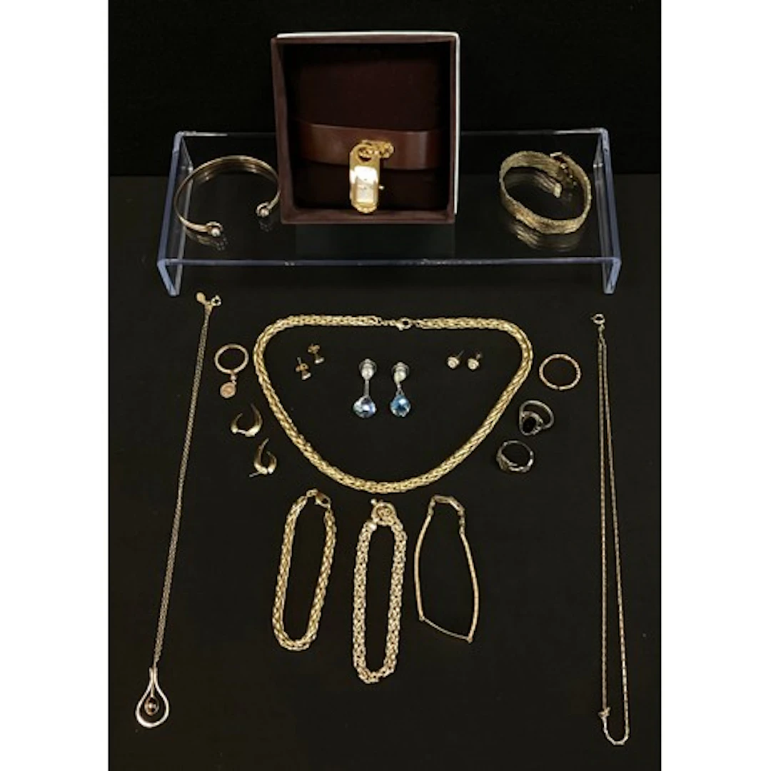 Jewellery - gold plated fancy link necklace and bracelet, me...