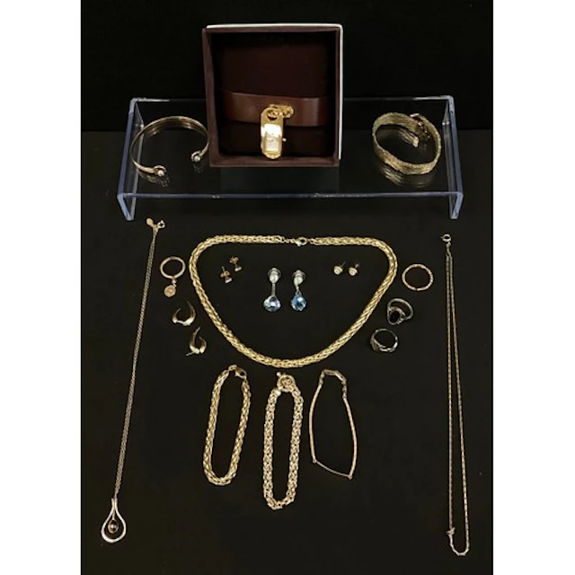 Jewellery - gold plated fancy link necklace and bracelet, me...