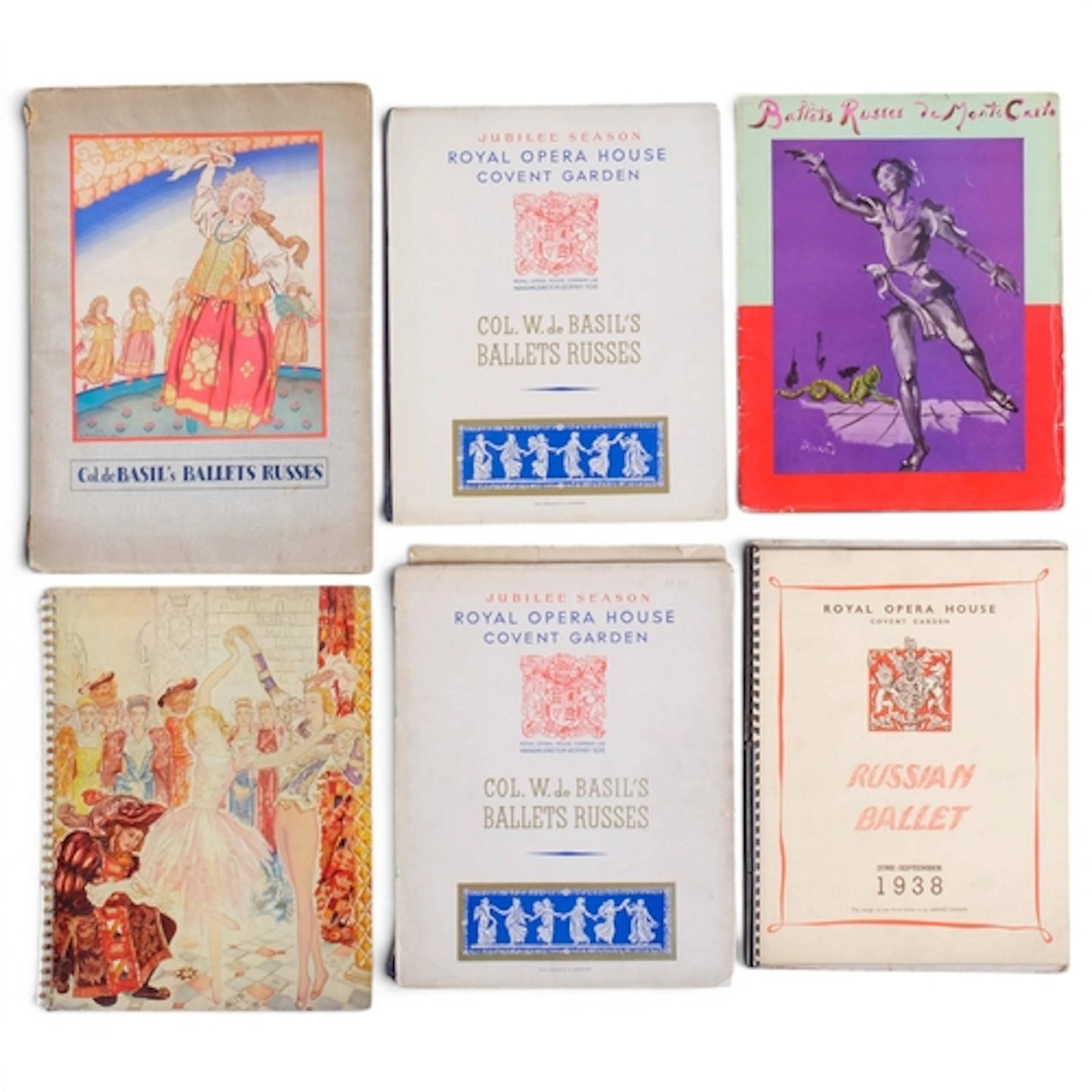 Six 1930s Ballet Theatre programmes, including Col. de Basil...