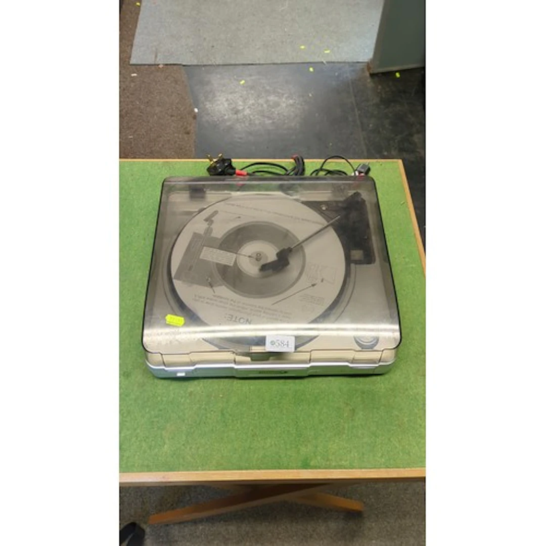 Zennox portable turntable with dust cover, belt-driven platt...