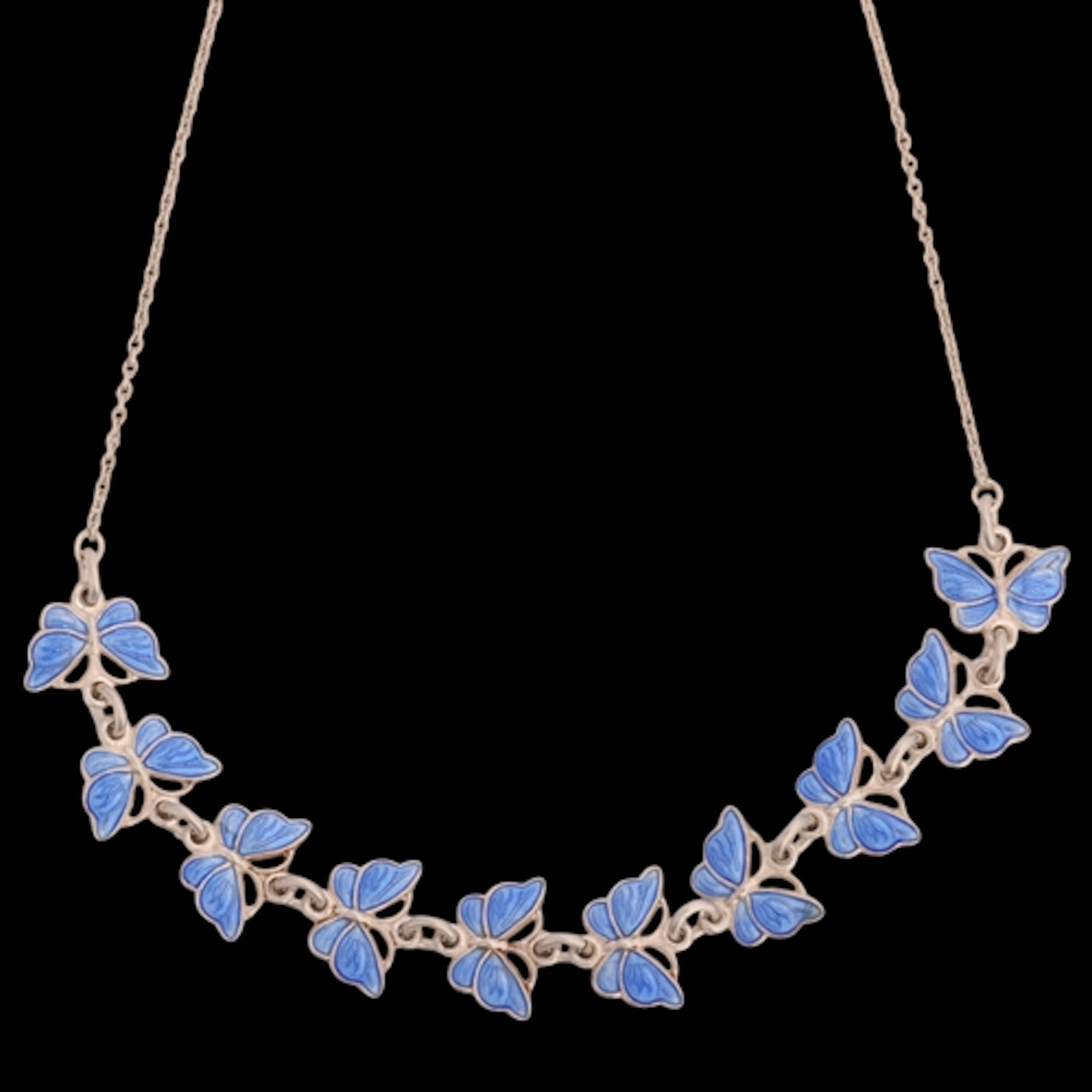 VOLMER BAHNER - a Danish modernist sterling silver blue enam...