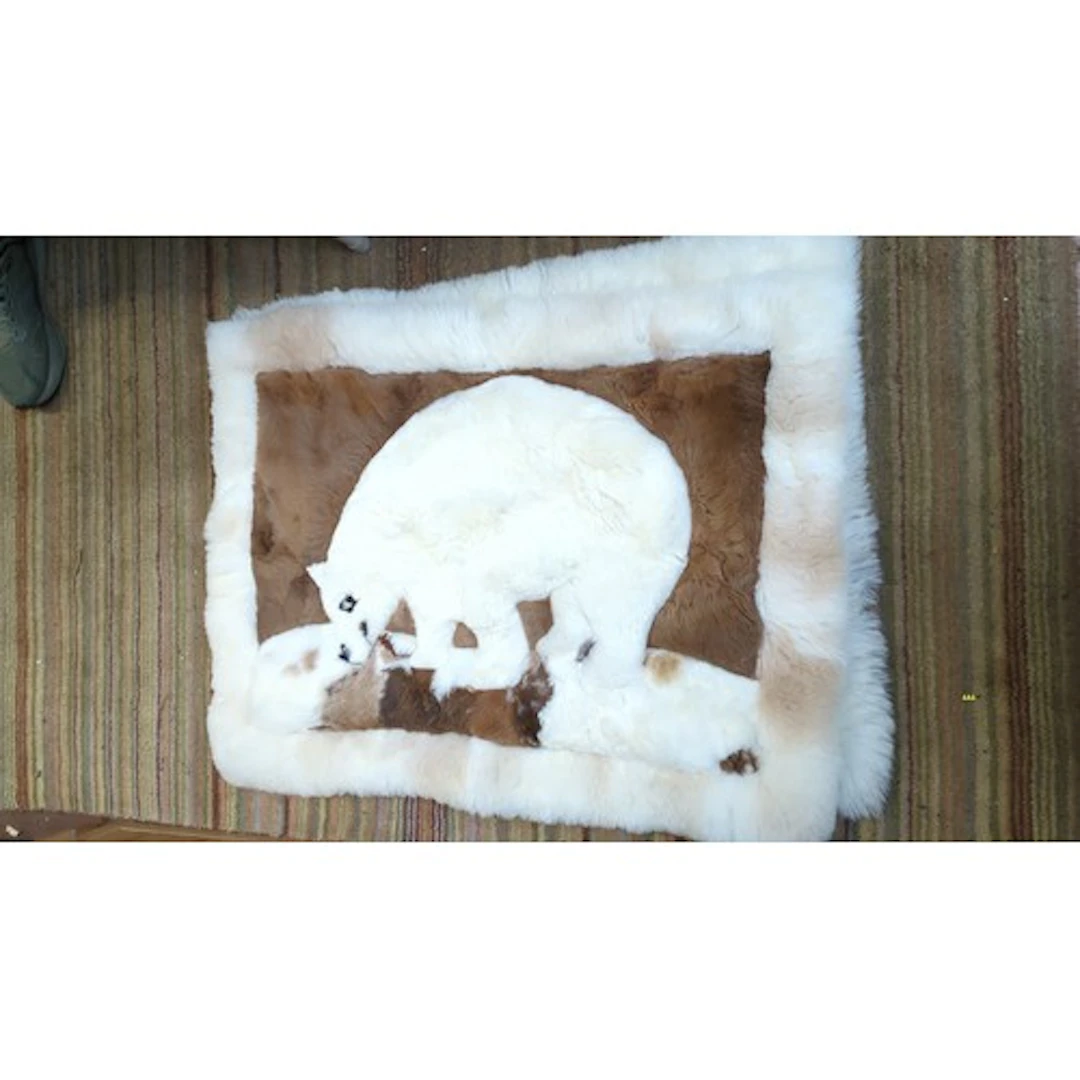Pictorial alpaca throw and pillow cases depicting bears and ...