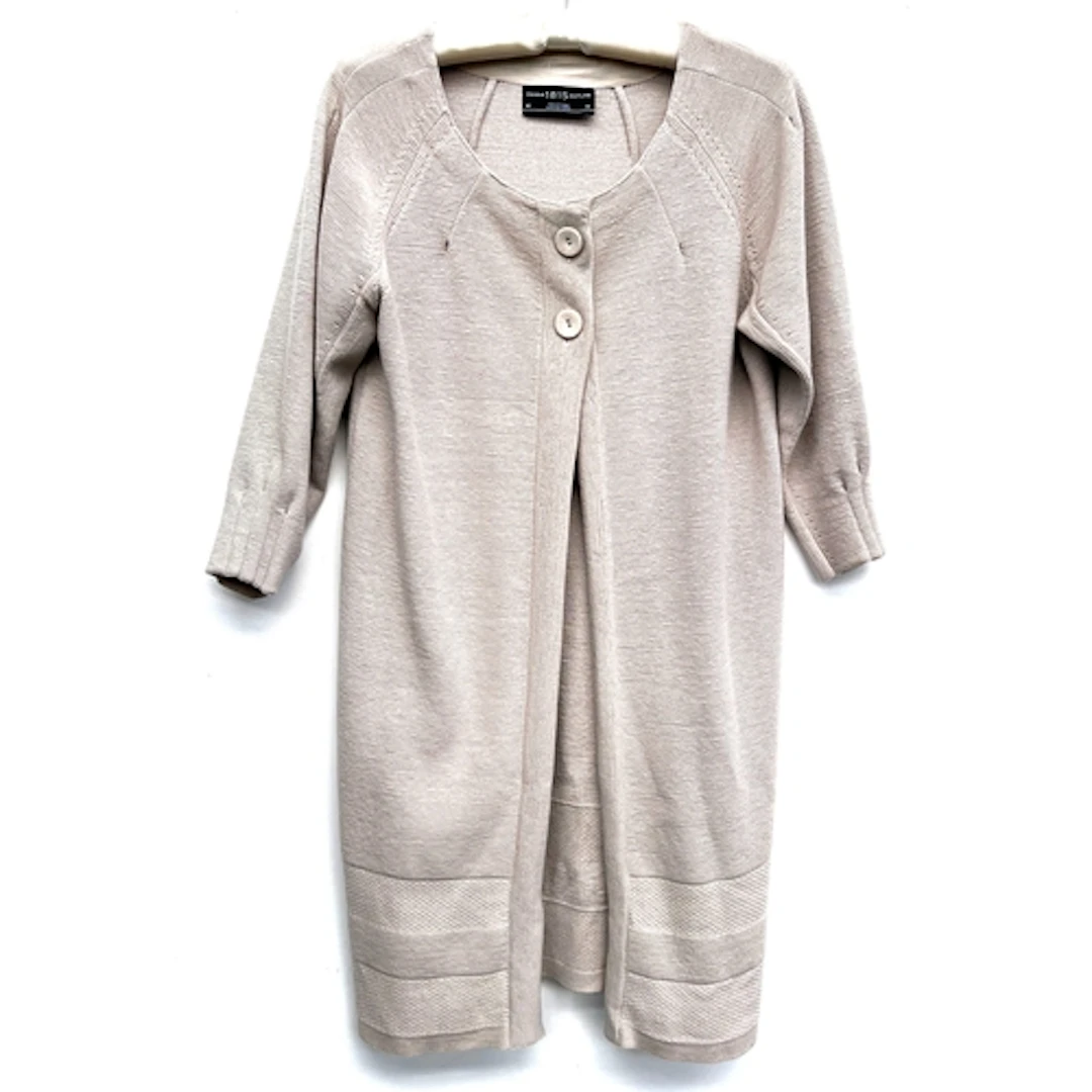 A Pringle of Scotland wool silk blend long line beige cardig...