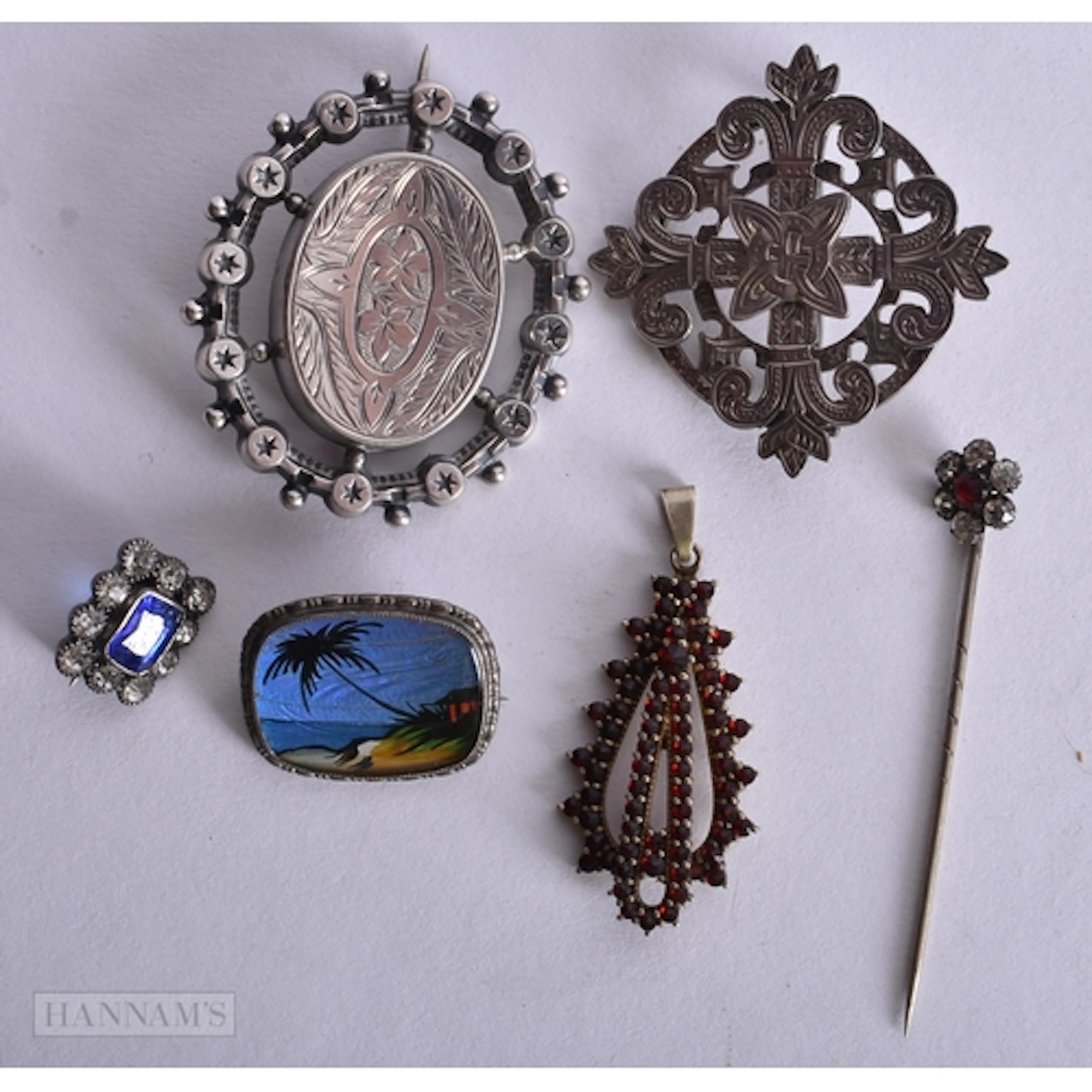 Collection of Antique Silver Jewellery inc. Bohemian Garnet,...