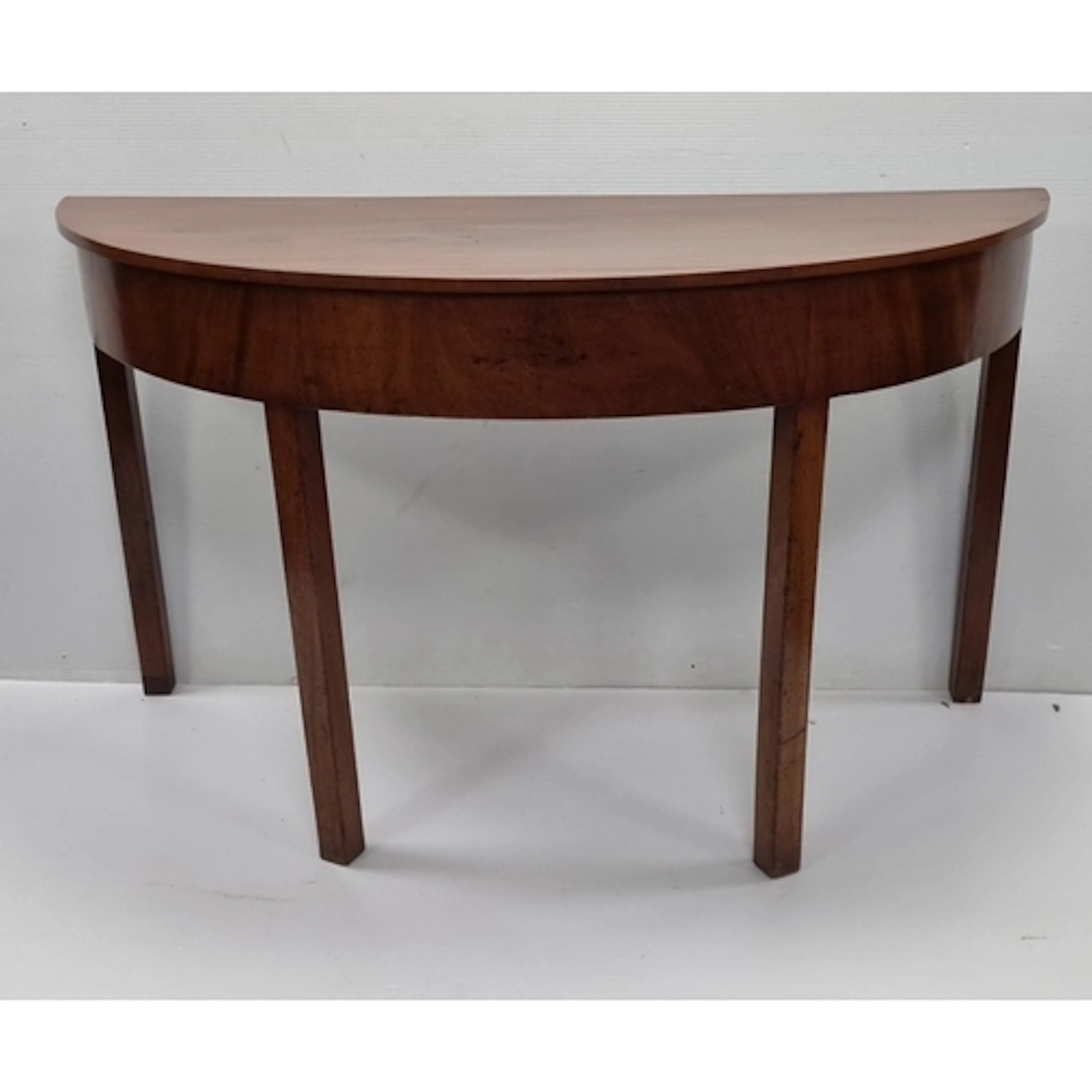 Mahogany Demi Lune Console Table by Larry O'Keeffe Auctioneer