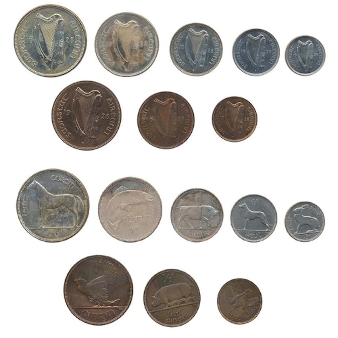 Ireland. 1928 Irish Free State eight coin proof set, half cr...
