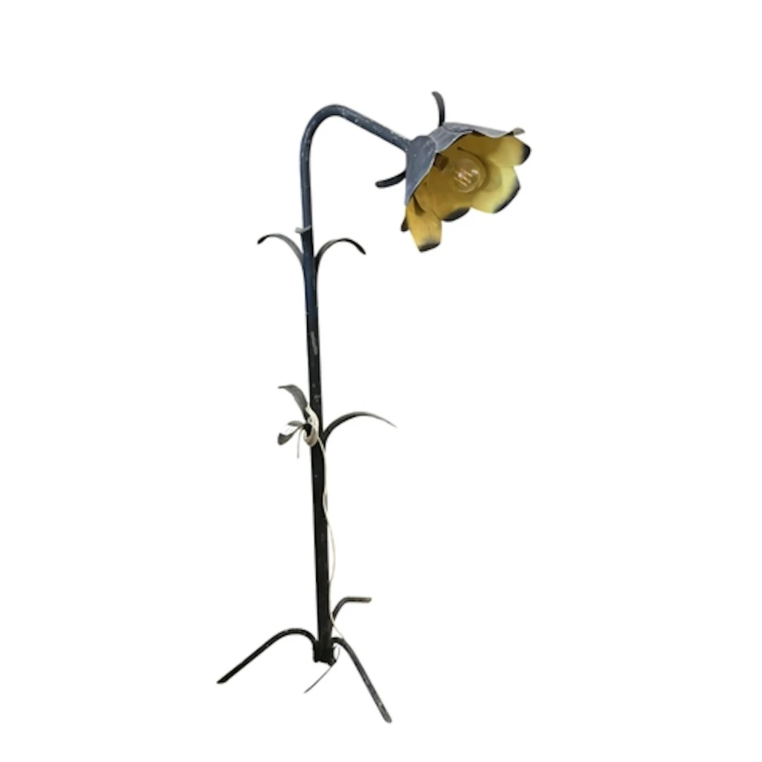 A blacksmith made standard lamp, height 156cm