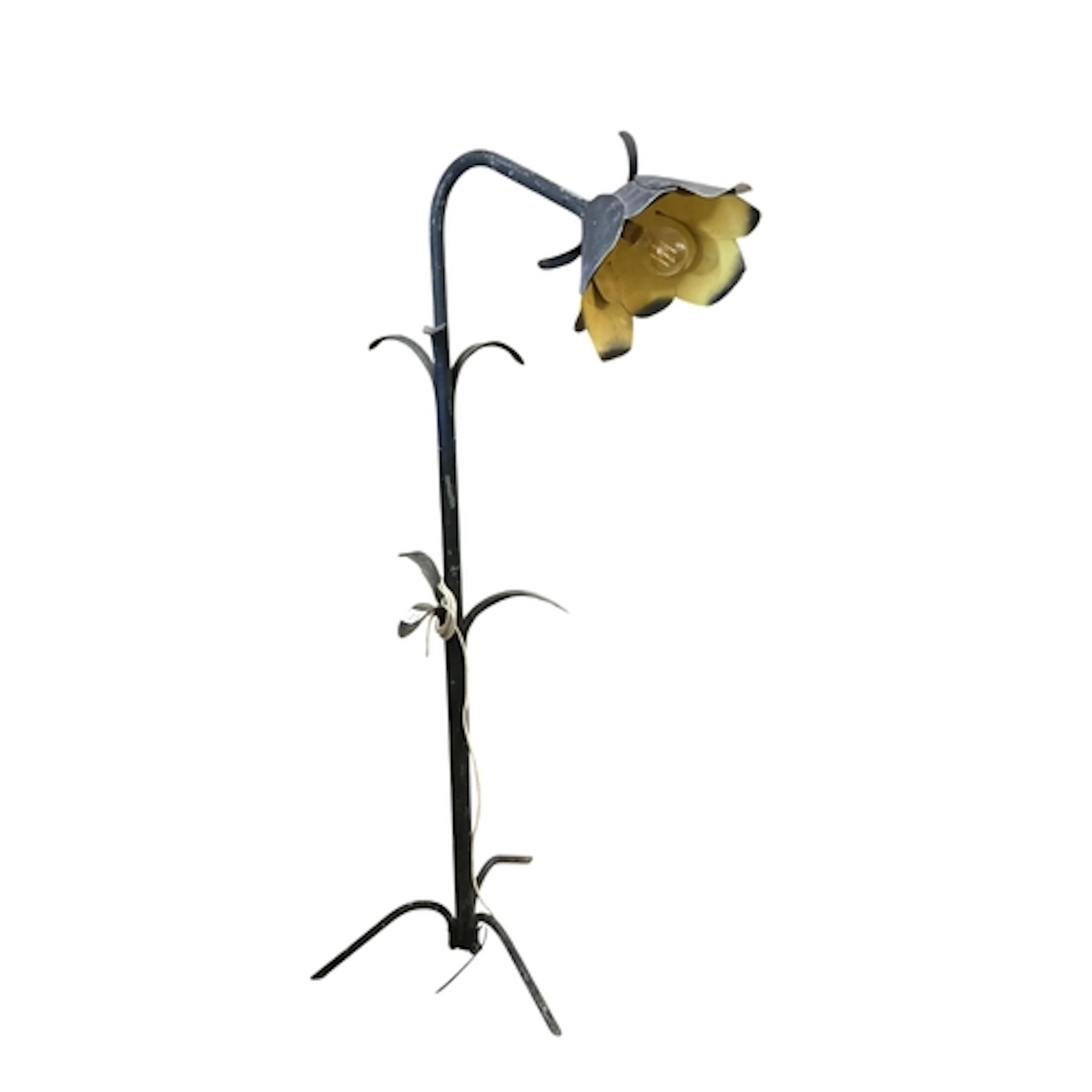 A blacksmith made standard lamp, height 156cm